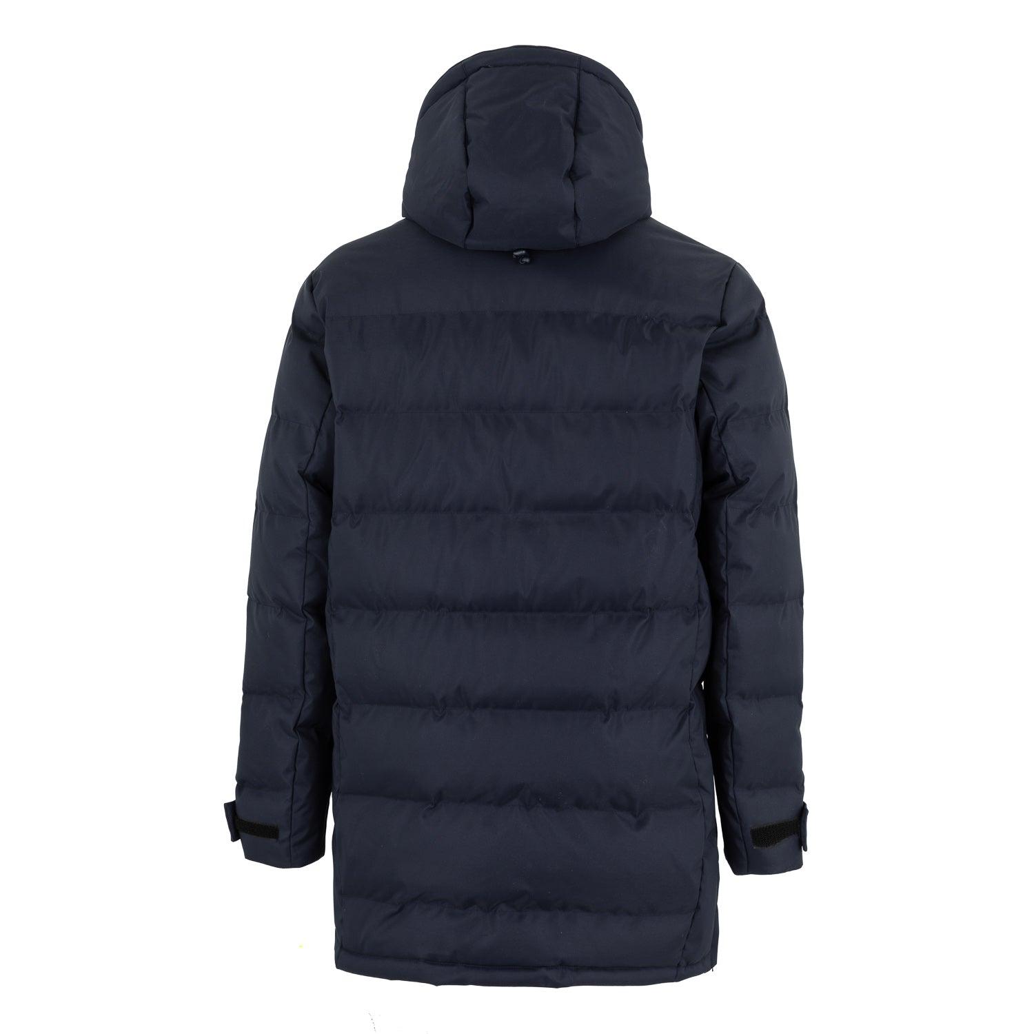 Mens Outerwear Long Padded Parka Coat Navy