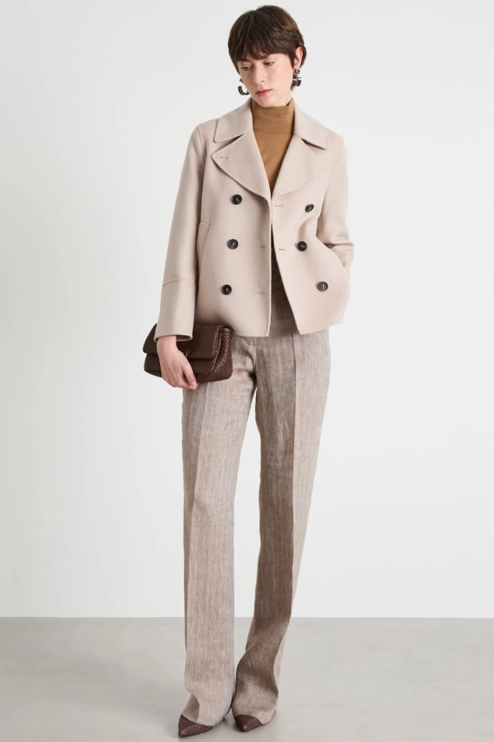 Wool-blend peacoat - BEIGE