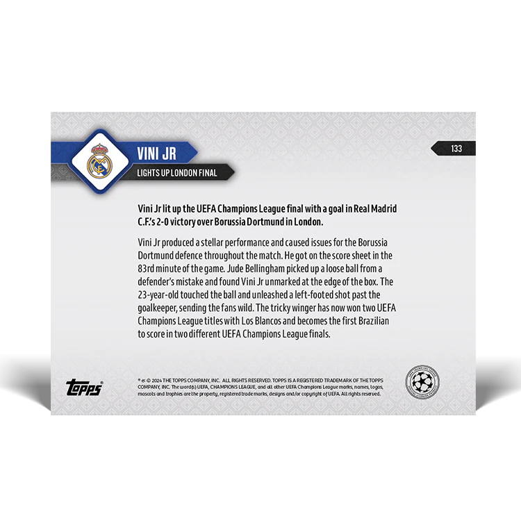 Viní Jr - Lights up London final - 23/24 UCL TOPPS NOW® Card 133