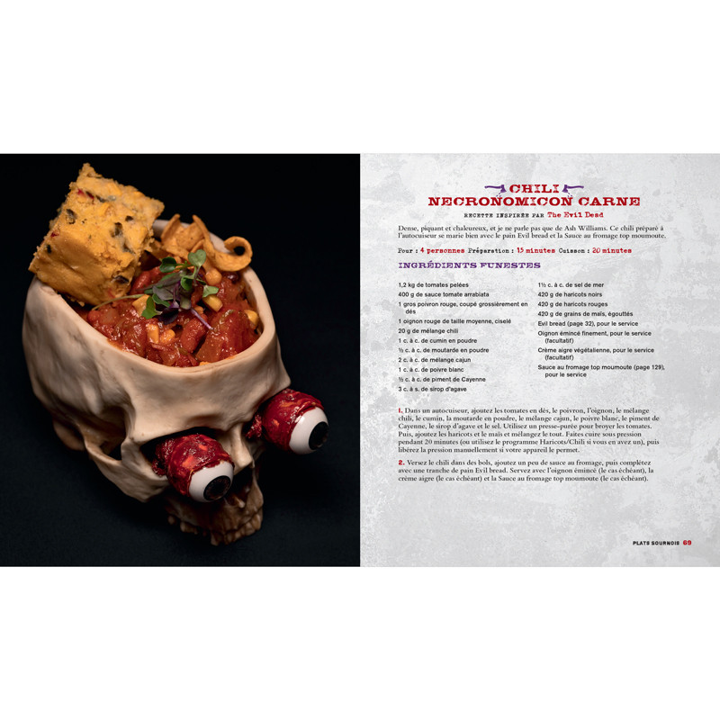 HORREUR ET SAVEURS Livre 60 Cocktails, Plats, Encas