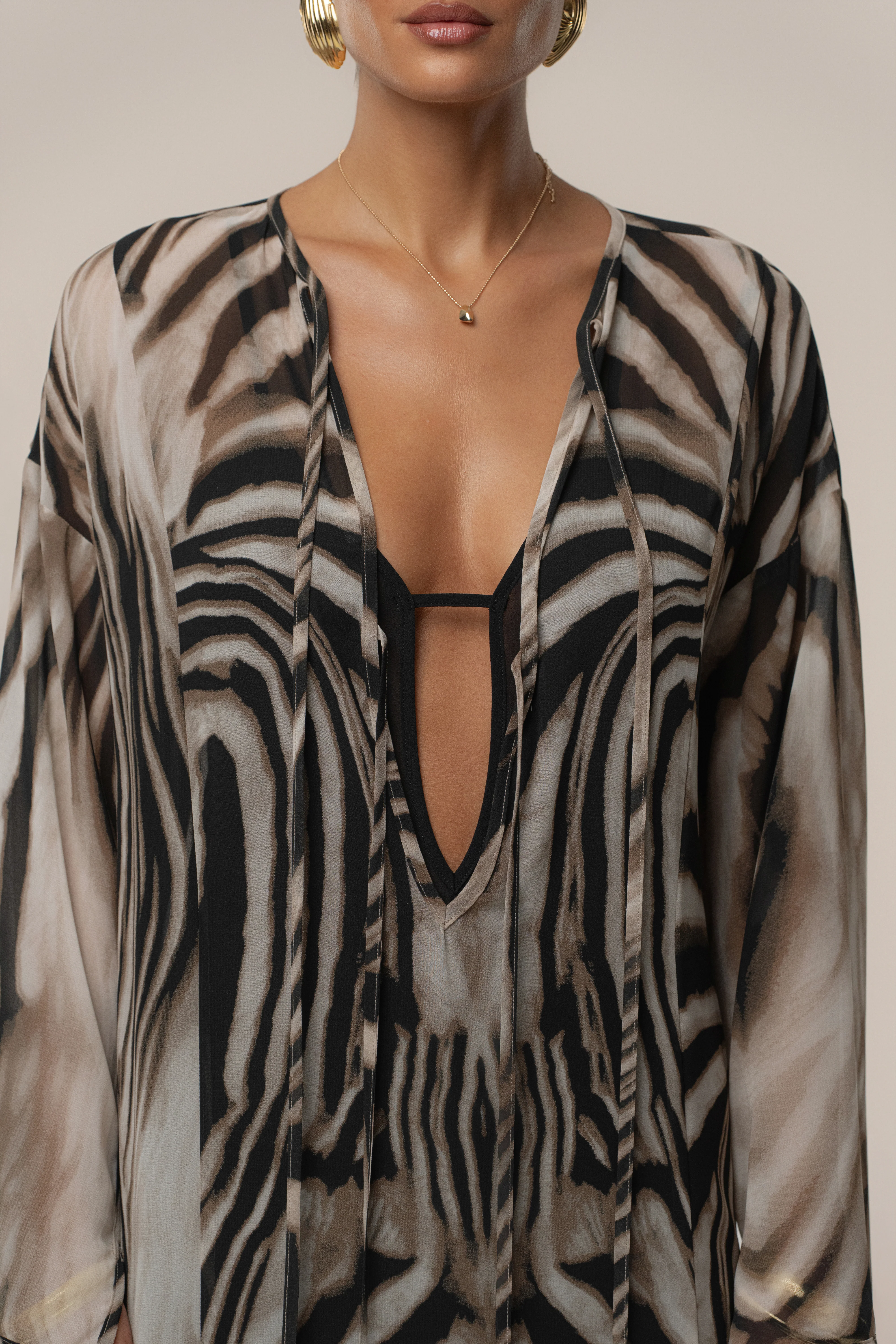 Brown Zebra Print New Vista Maxi Dress