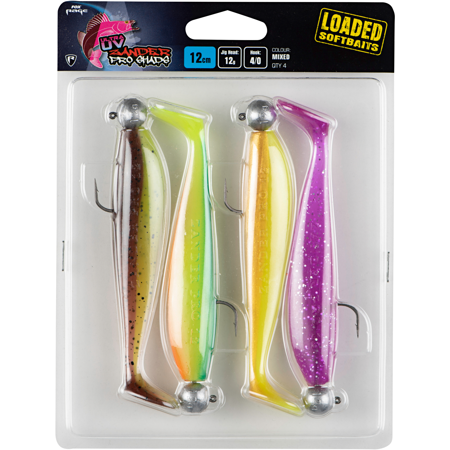 Fox Rage Ultra UV Zander Pro Shad Loaded Artificial Bait Set