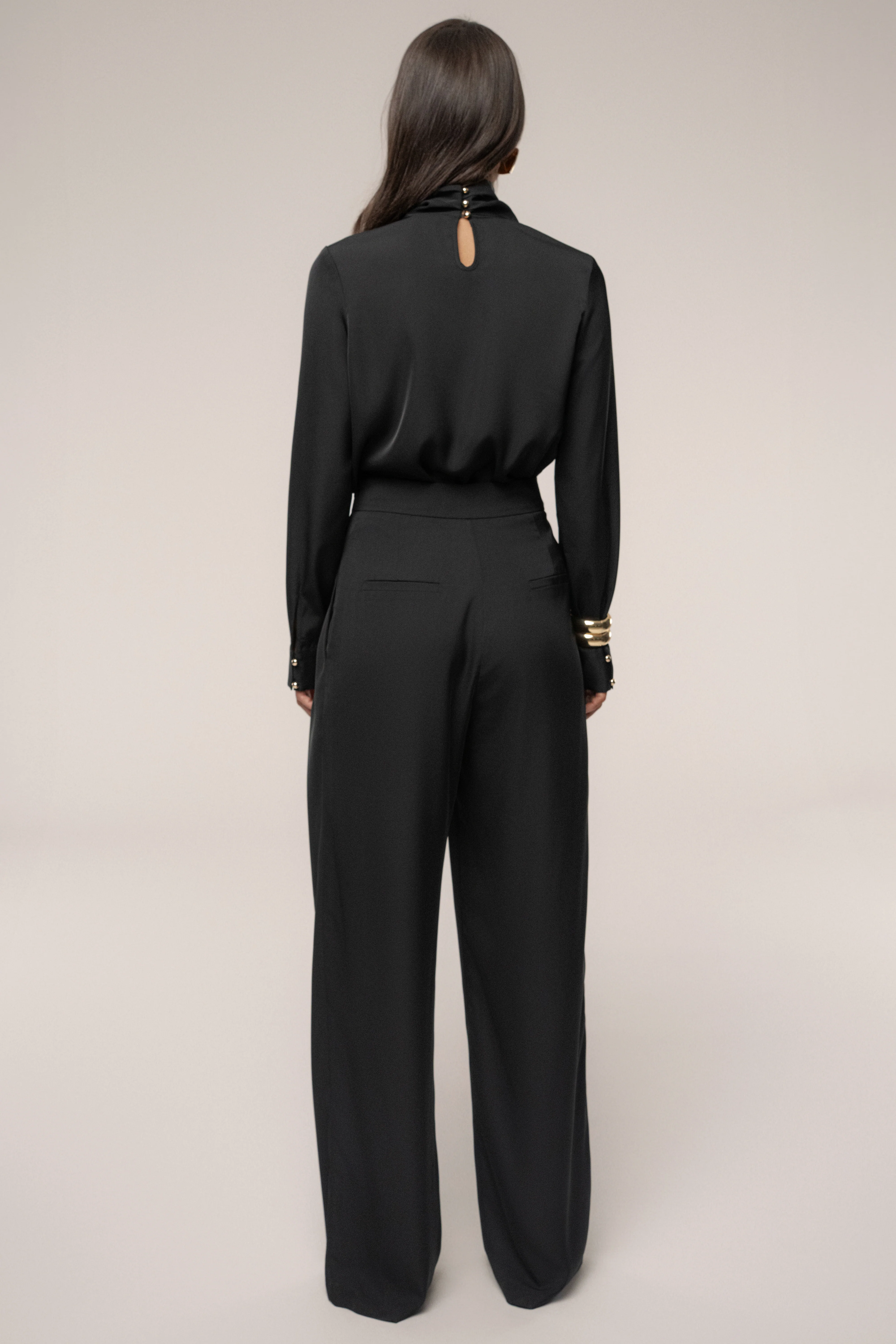 Black Alexa Satin Blouse