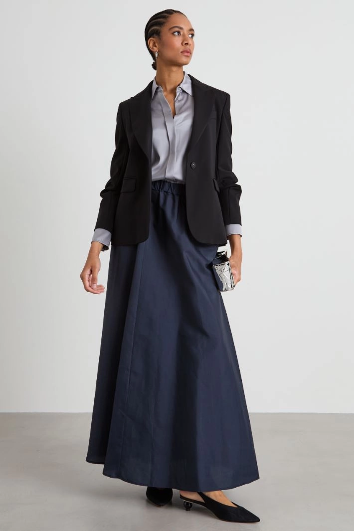 Wool canvas blazer - BLACK