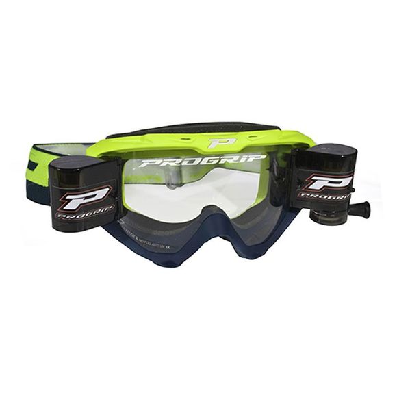 Progrip RIOT Roll-Off 3450RO cross Goggles Neon Yellow/Navy Blue 2021 - Yellow / BlueRef: PRG0205 / 3450ROJFBM
