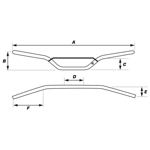 Up Design Mx 28.6Mm Universal Handlebar - BlackRef: UPD0016