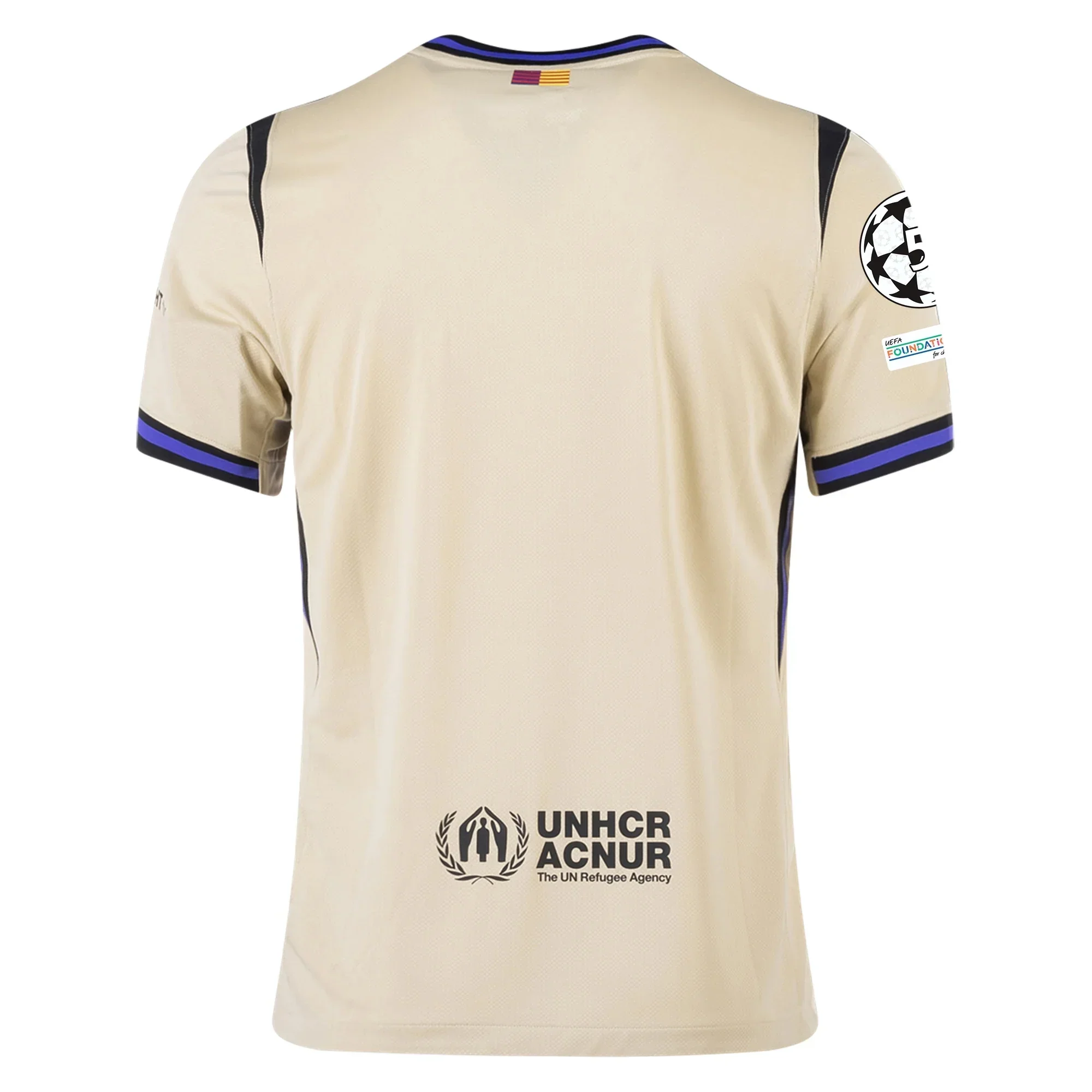 Men's FC Barcelona Away Jersey 25/26 w/ Champions League Patches (Team Gold/Persion Violet/Black)