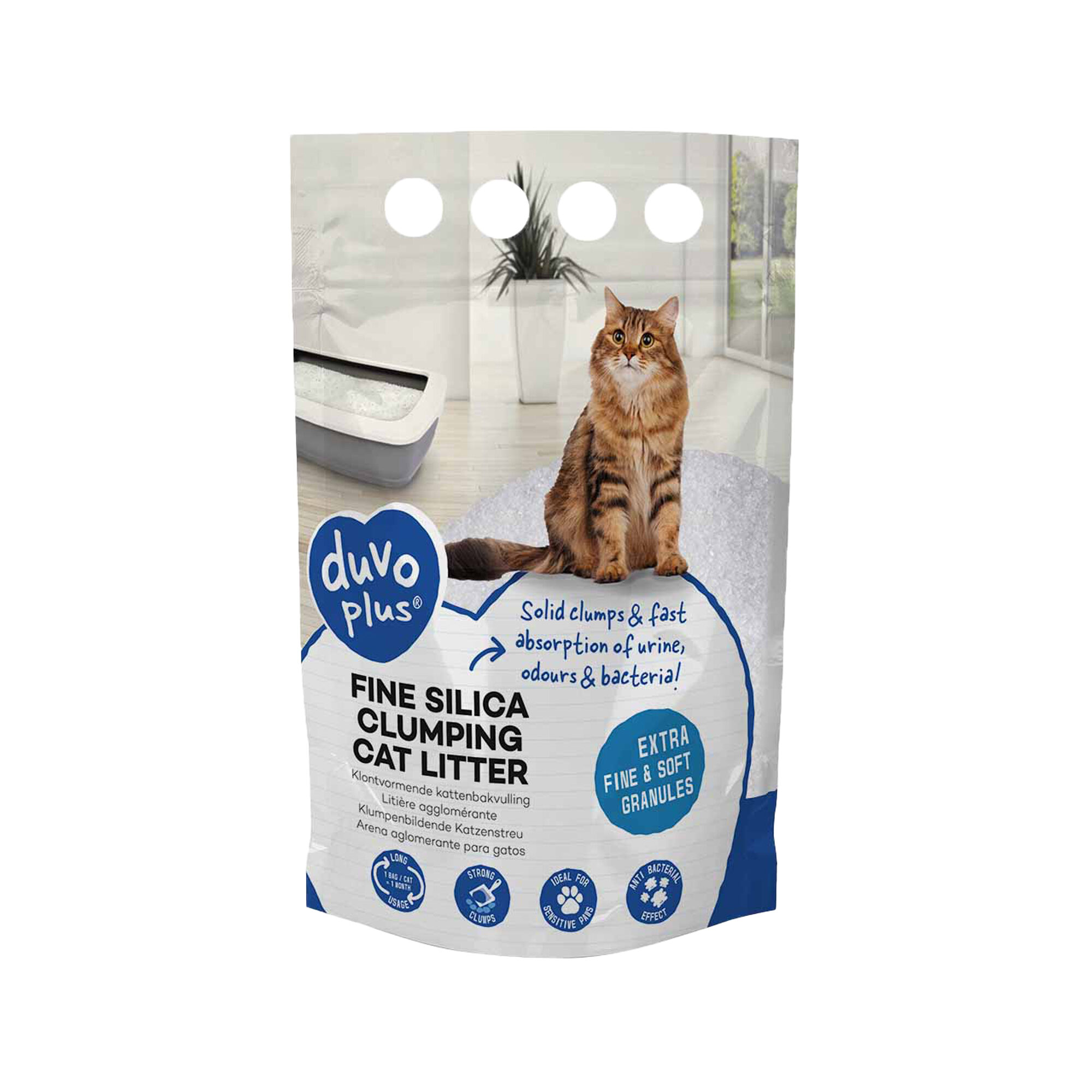 Duvo+ Premium Fine Silica Cat Litter - Clumping - 5L