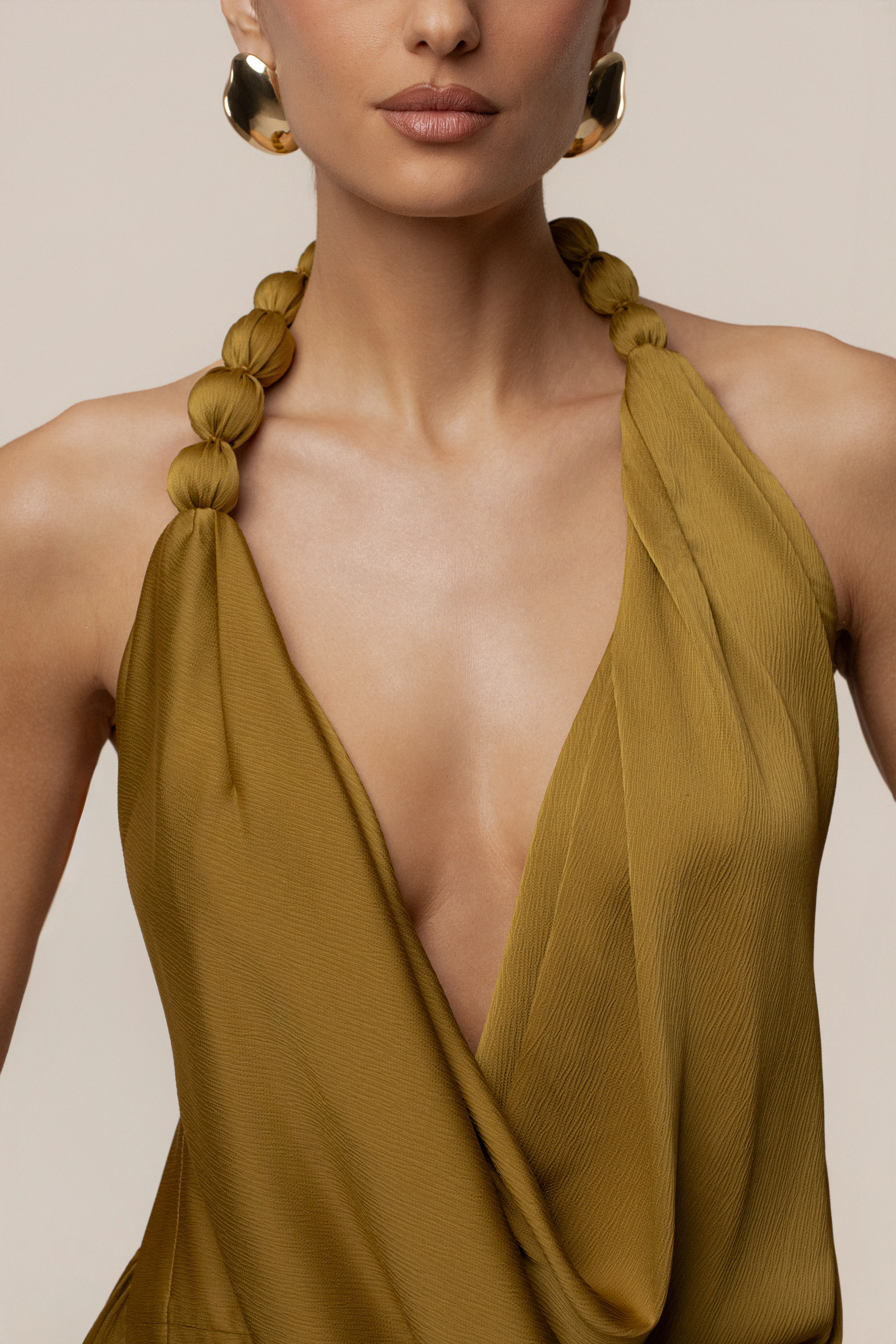 Lime Dolce Drape Dress