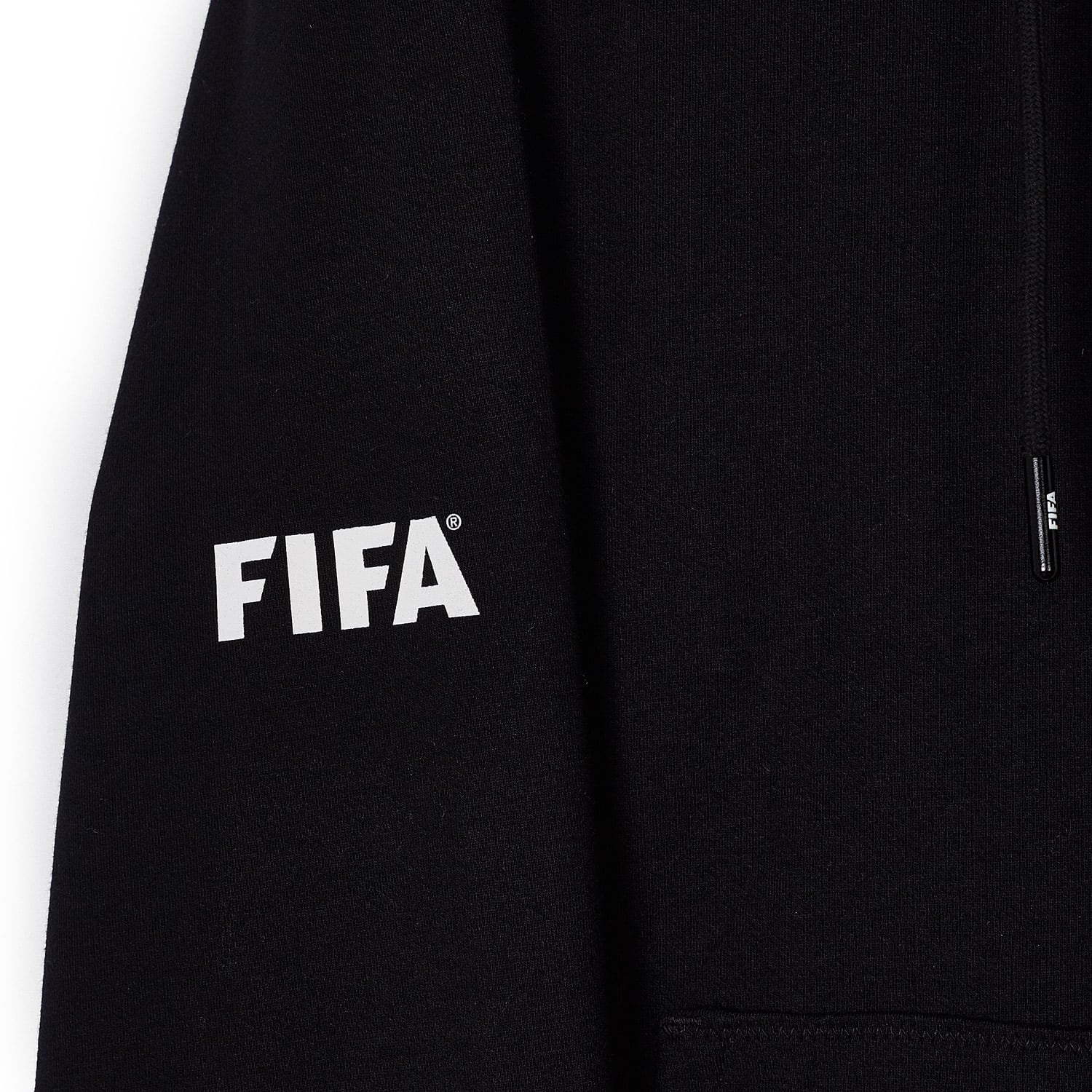 World football competition Essentials Logo Black Zip Hoodie - Men's