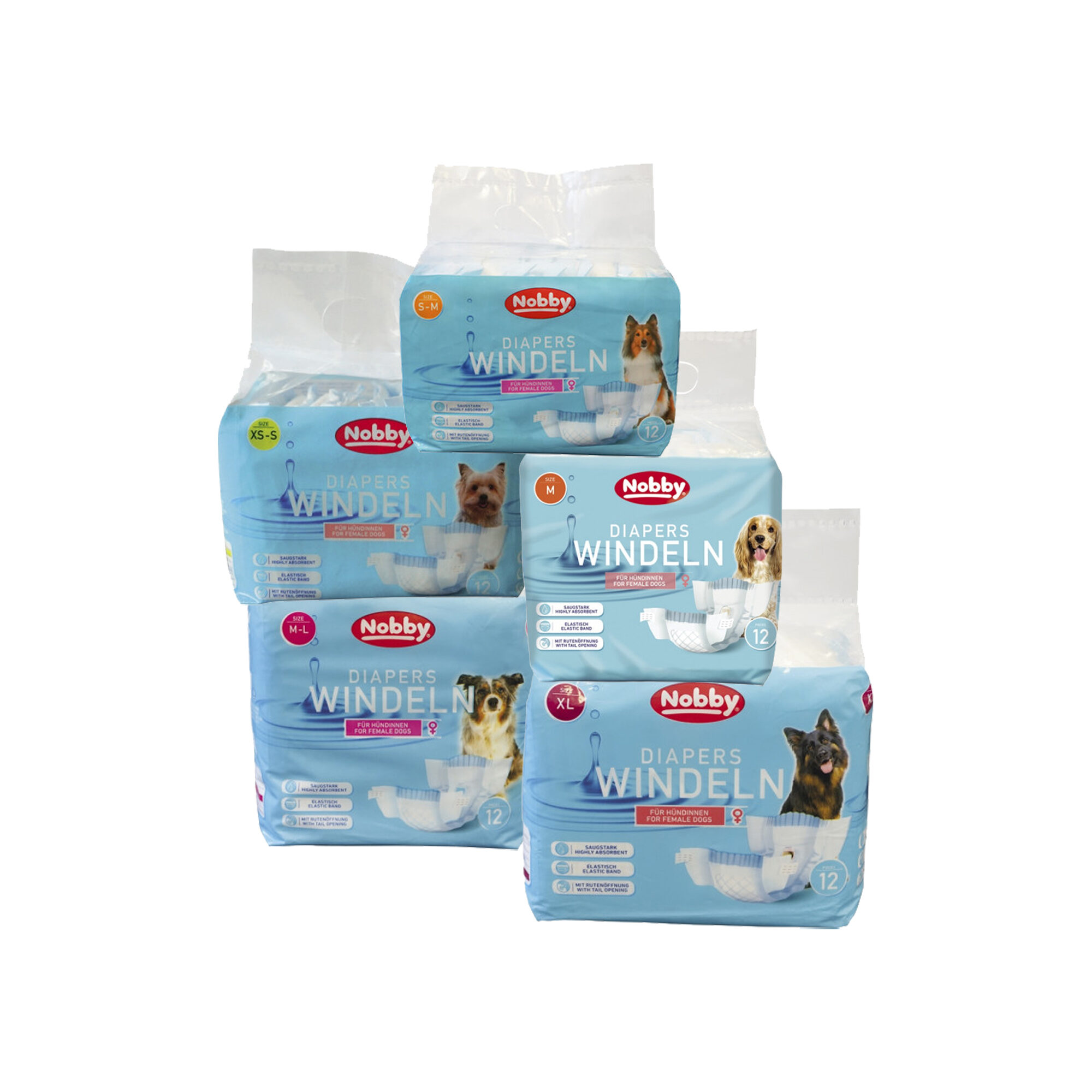 Nobby Disposable Diapers for Female Dogs - S-M