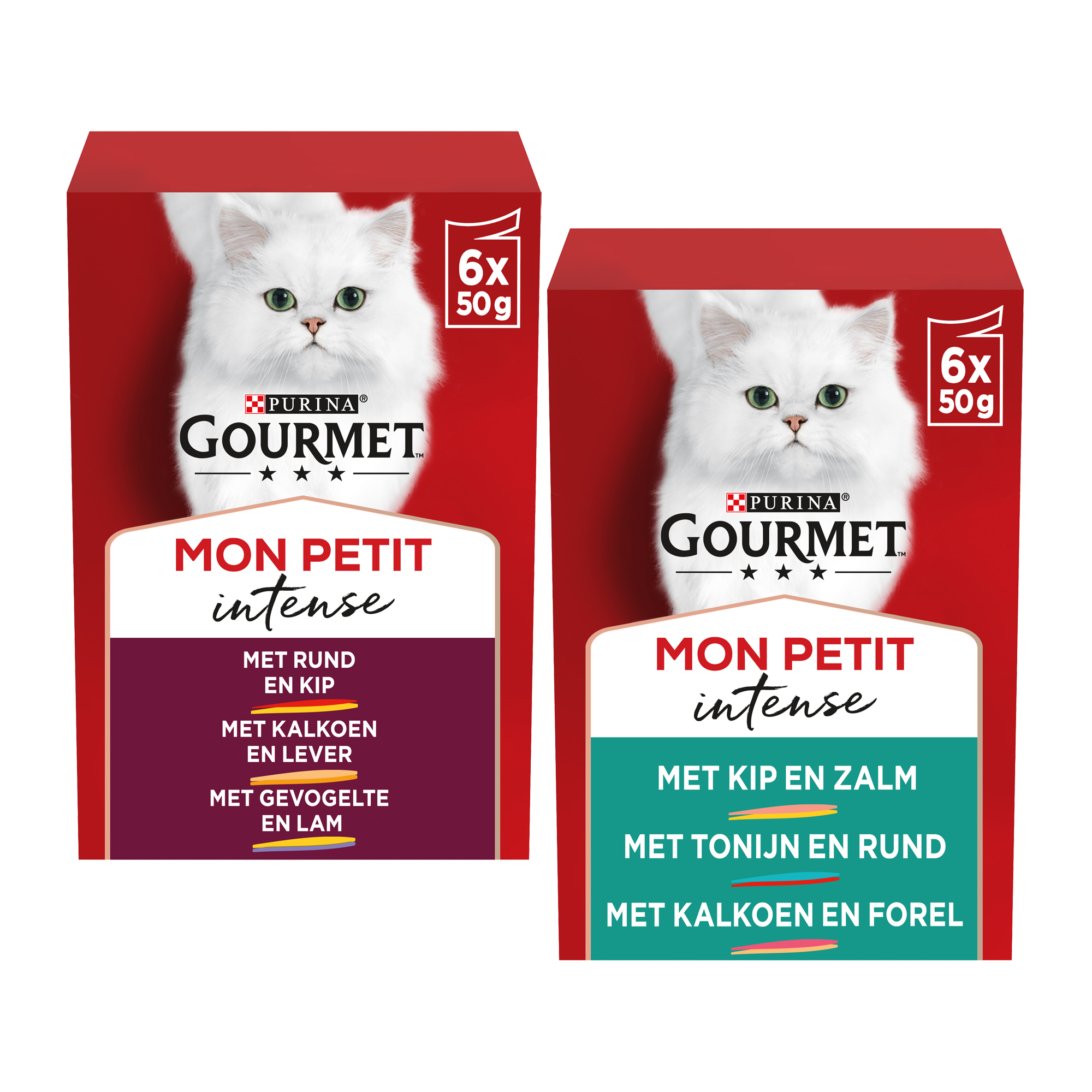 Gourmet Mon Petit DUO - Beef & Chicken, Turkey & Liver, Poultry & Lamb - 6 x 50 g