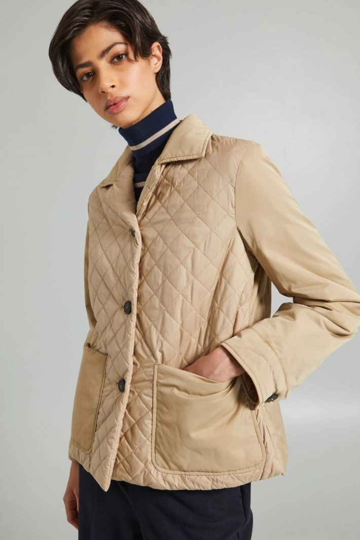 Quilted shirt-style jacket - SAND
