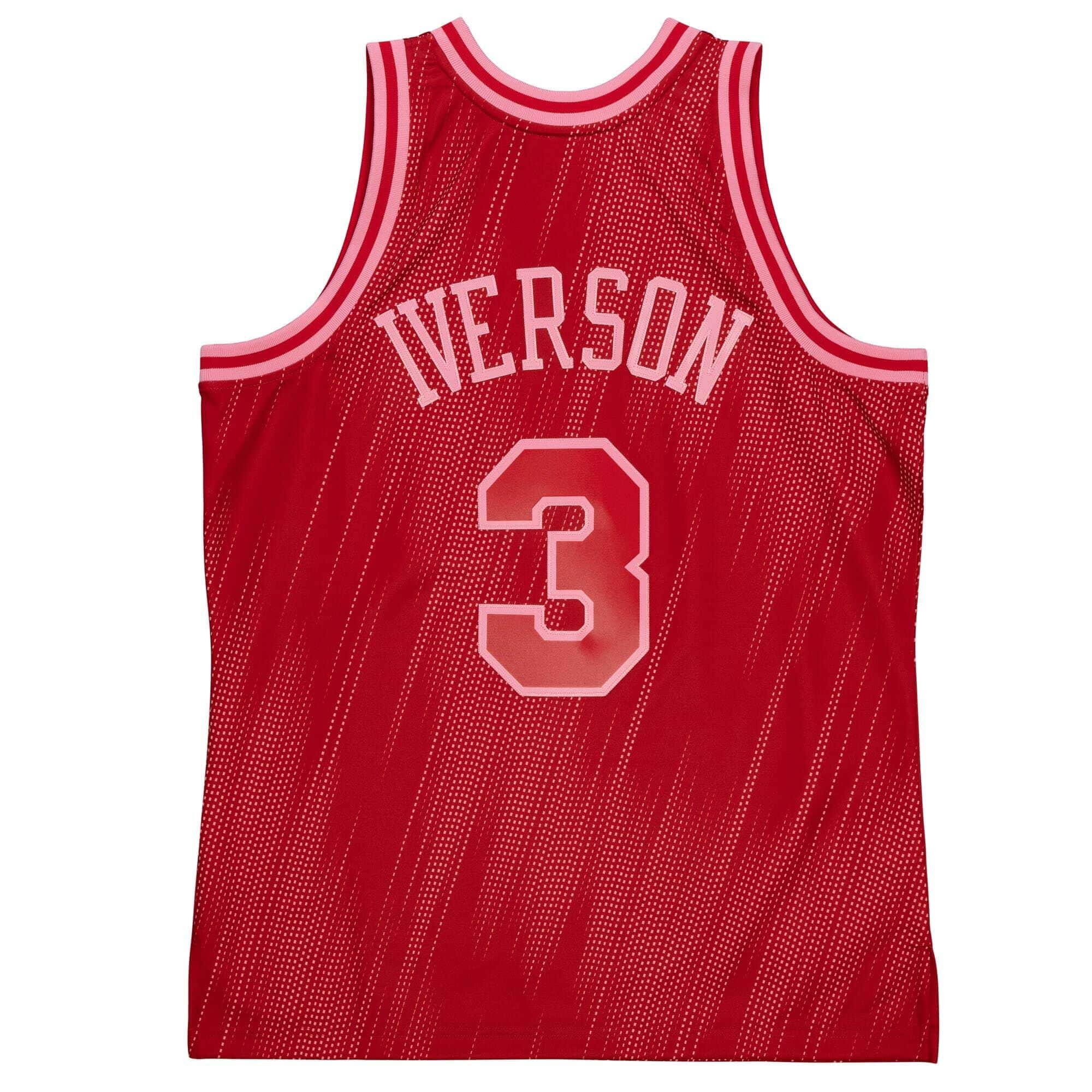 Allen Iverson #3 Philadelphia 76ers Monochrome Mitchell & Ness Swingman NBA Jersey Red