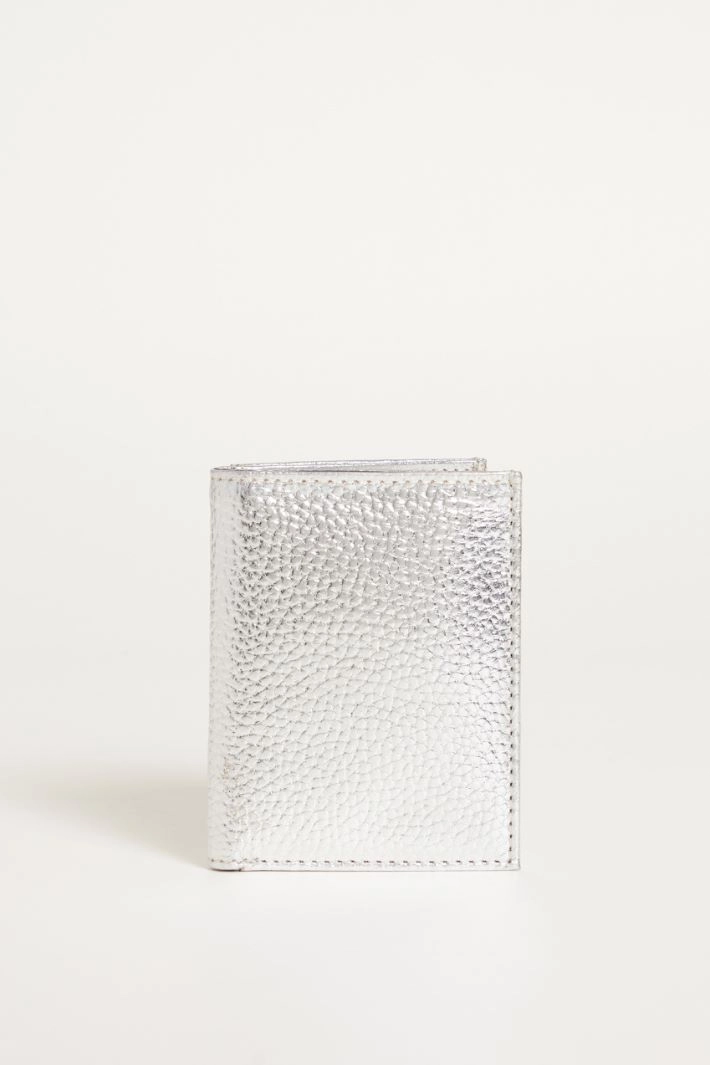 Laminated leather card holder - SILVER