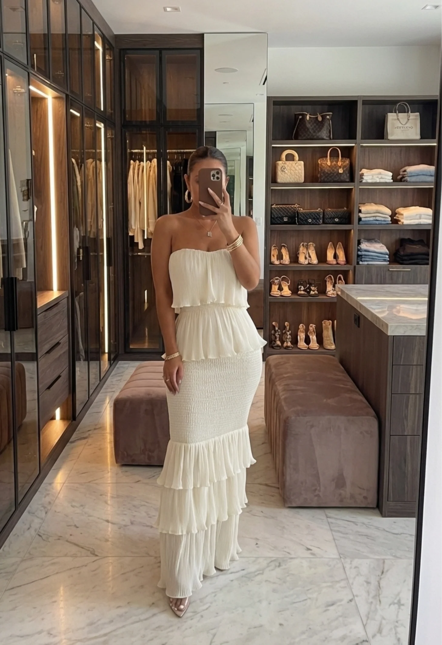 Ivory Casa Blanca Ruffle Dress