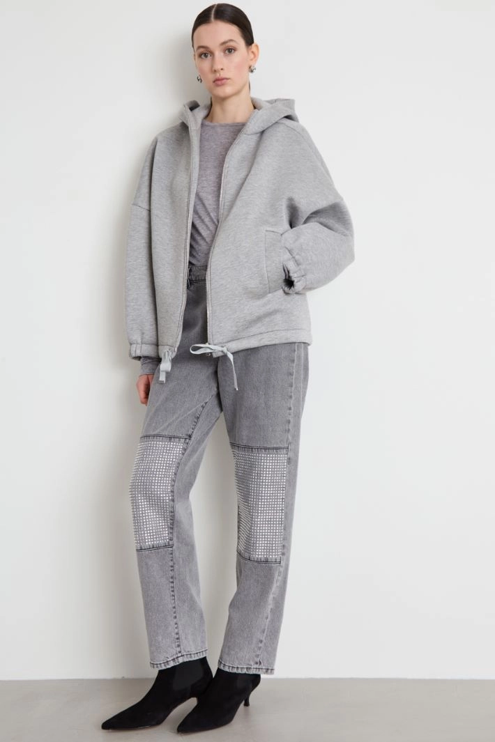 Rhinestone jeans - GREY