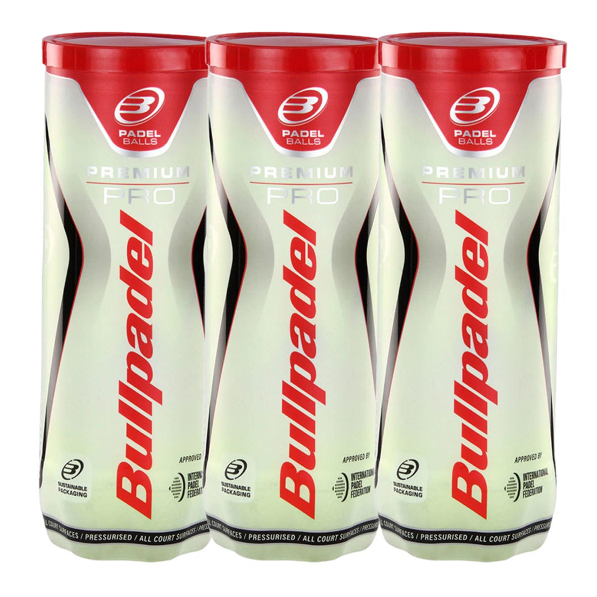 TRIPACK OF 3 BULLPADEL PREMIUM PRO 3-BALL CANS