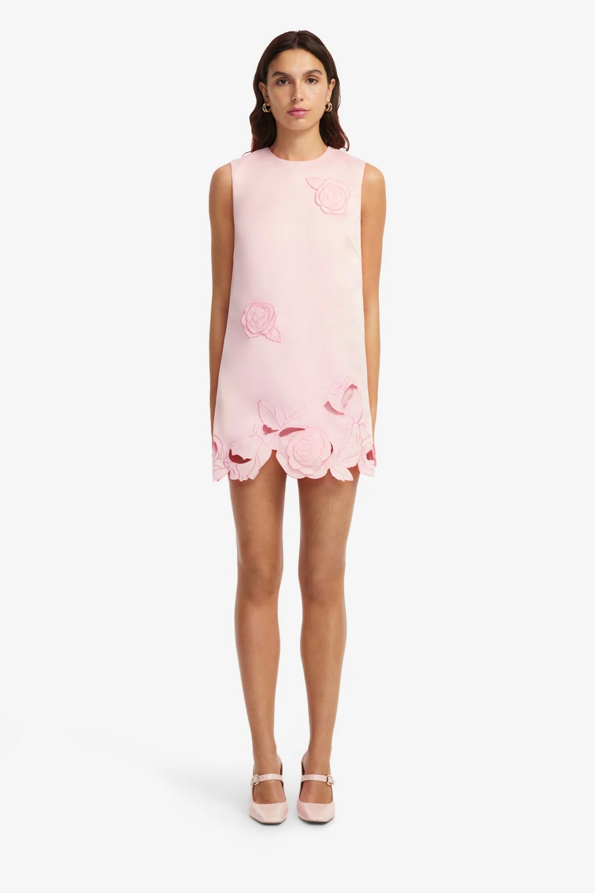 Yvonne Appliqué Mini Dress - Blush Pink