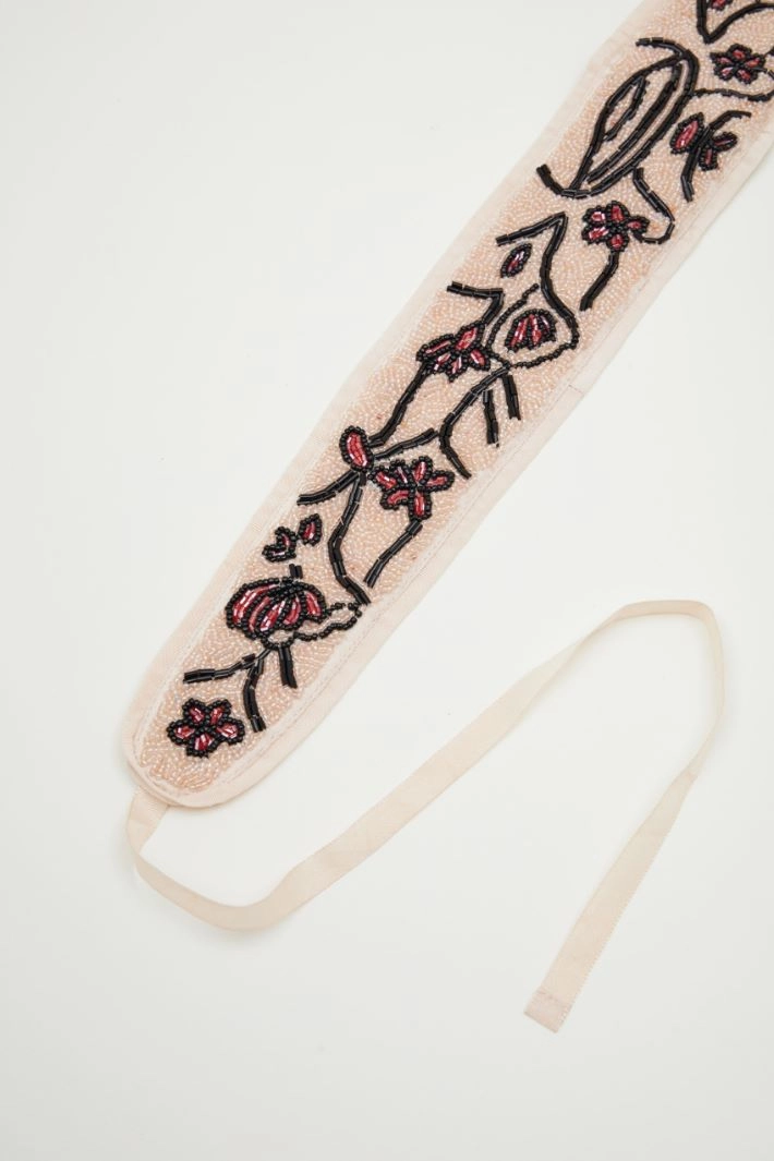 Bejewelled belt - PINK RED BLACK