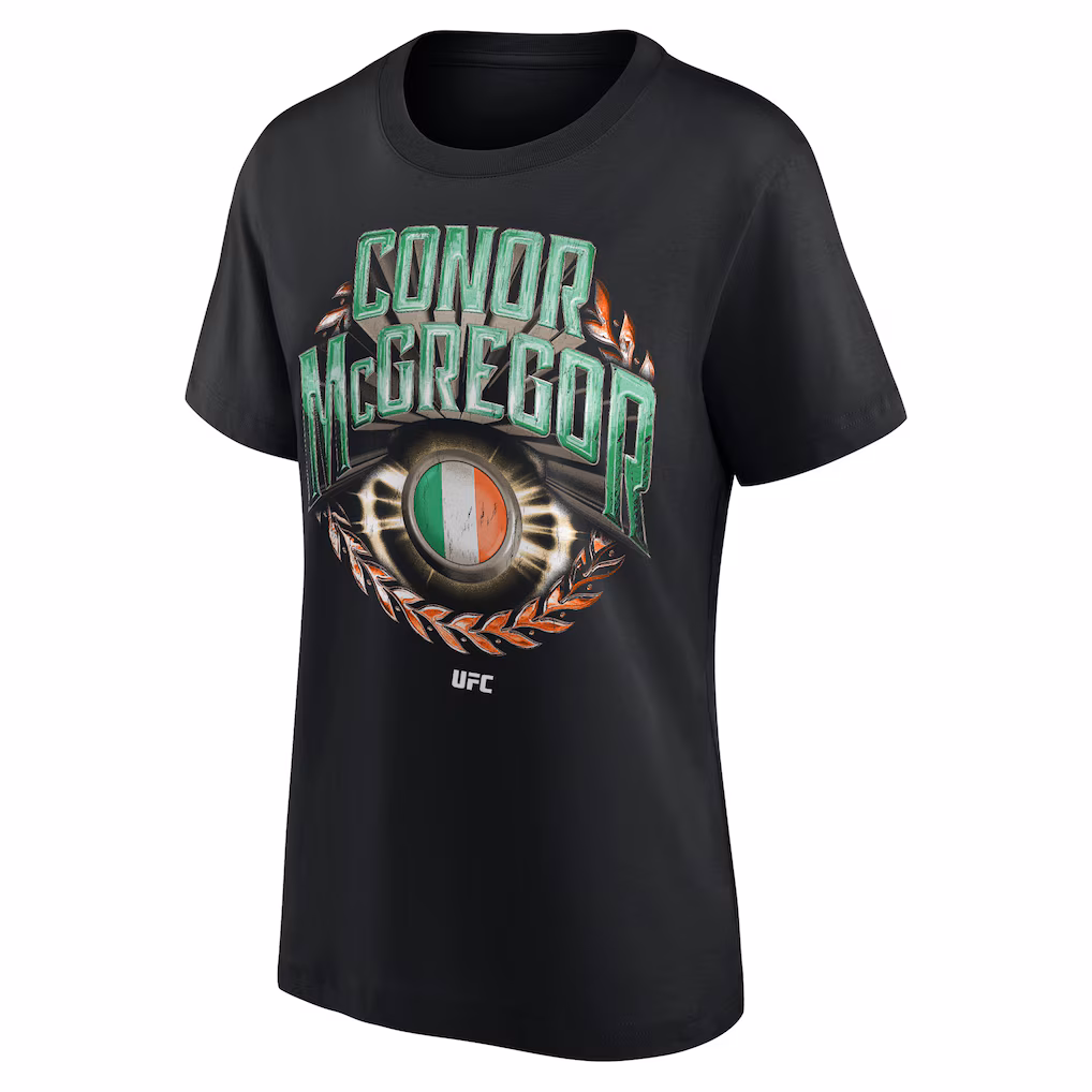 UFC Conor McGregor Flag Badge T-Shirt - Black - Womens