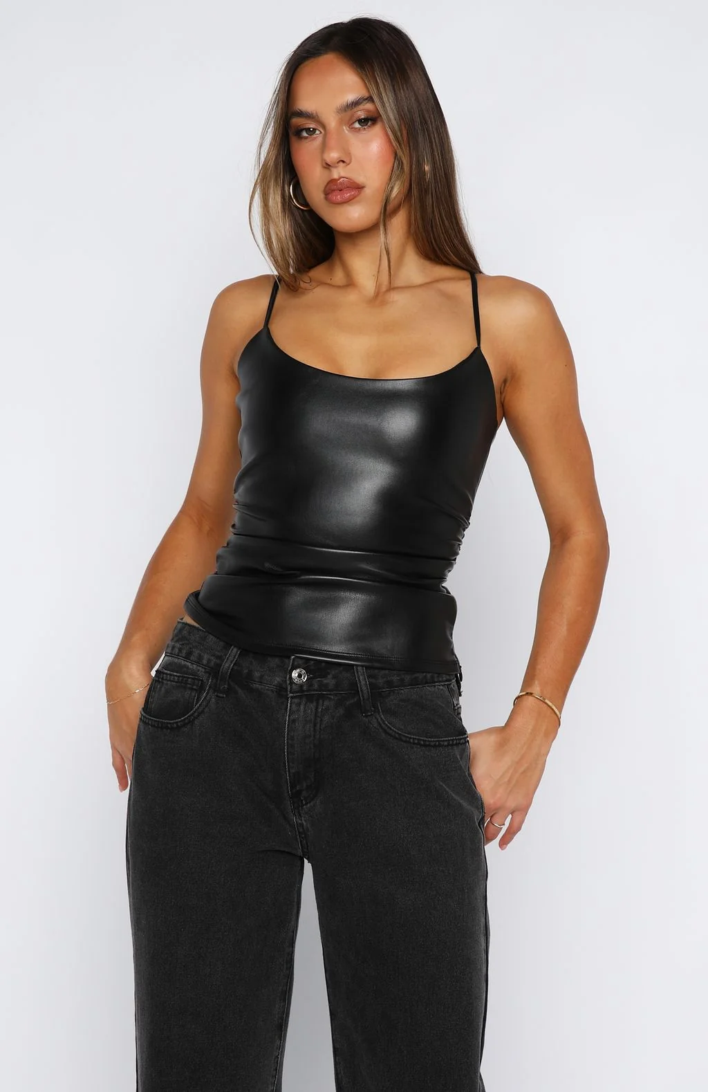 Femme Fatale PU Top Black