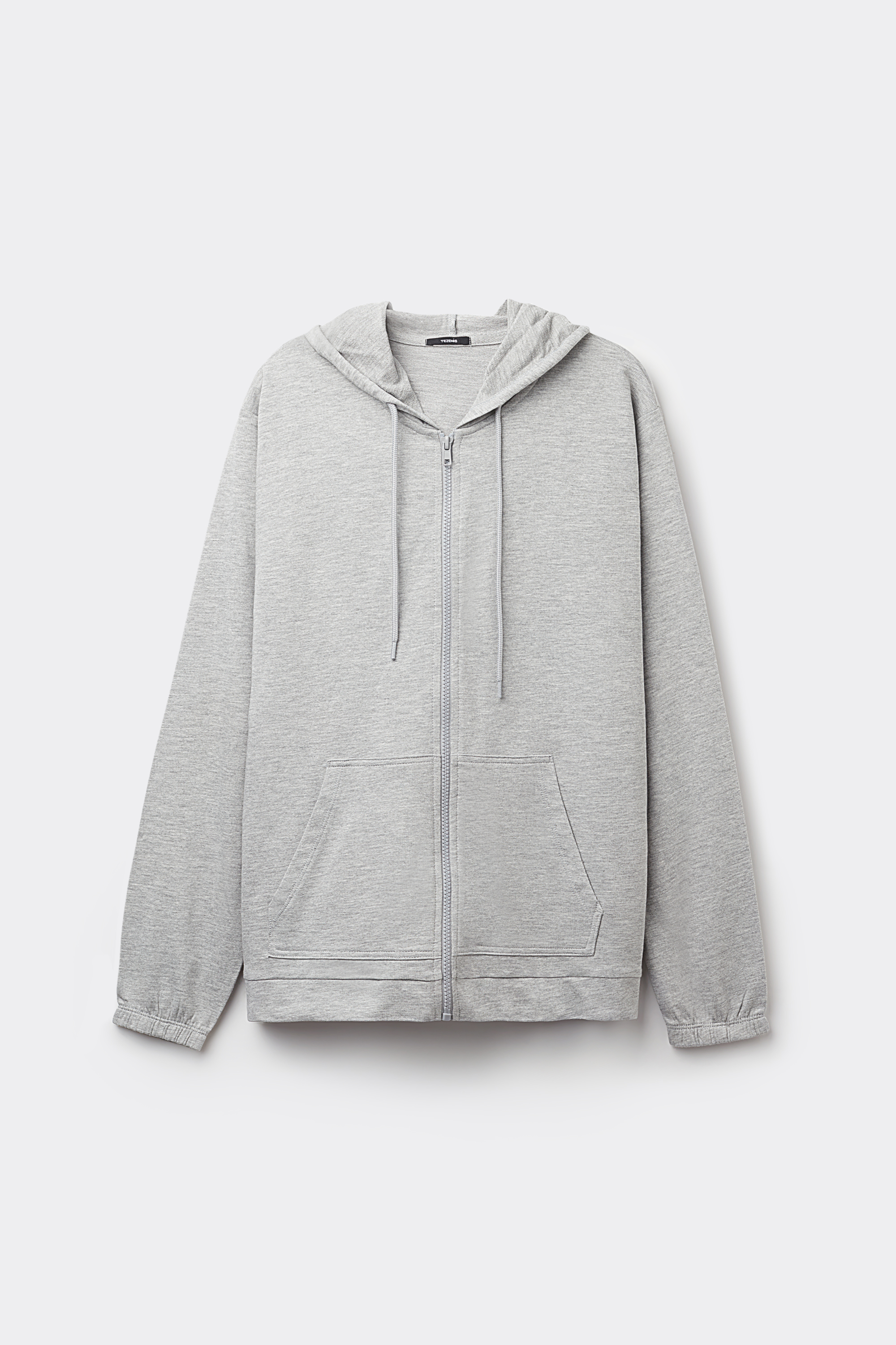 Lightweight Hooded Sweatshirt with Zip and Drawstring