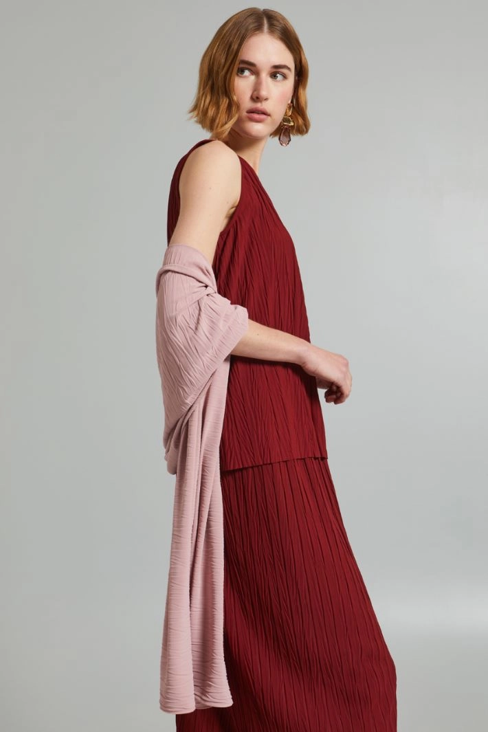 Pleated jersey stole - ANTIQUE PINK