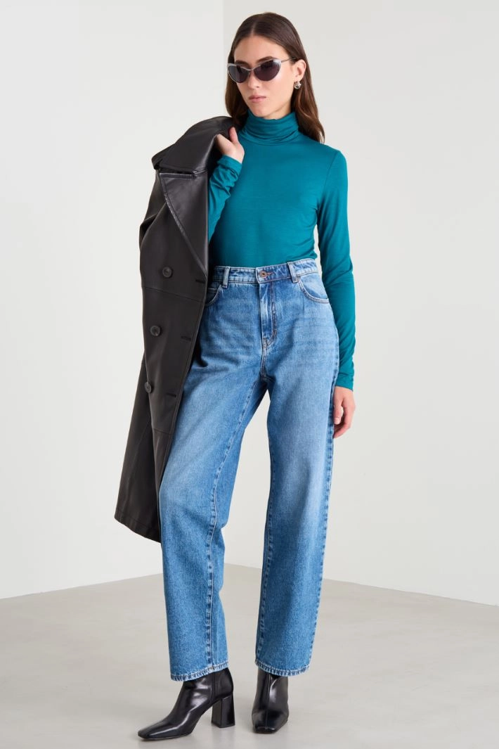 Viscose turtleneck - PETROL