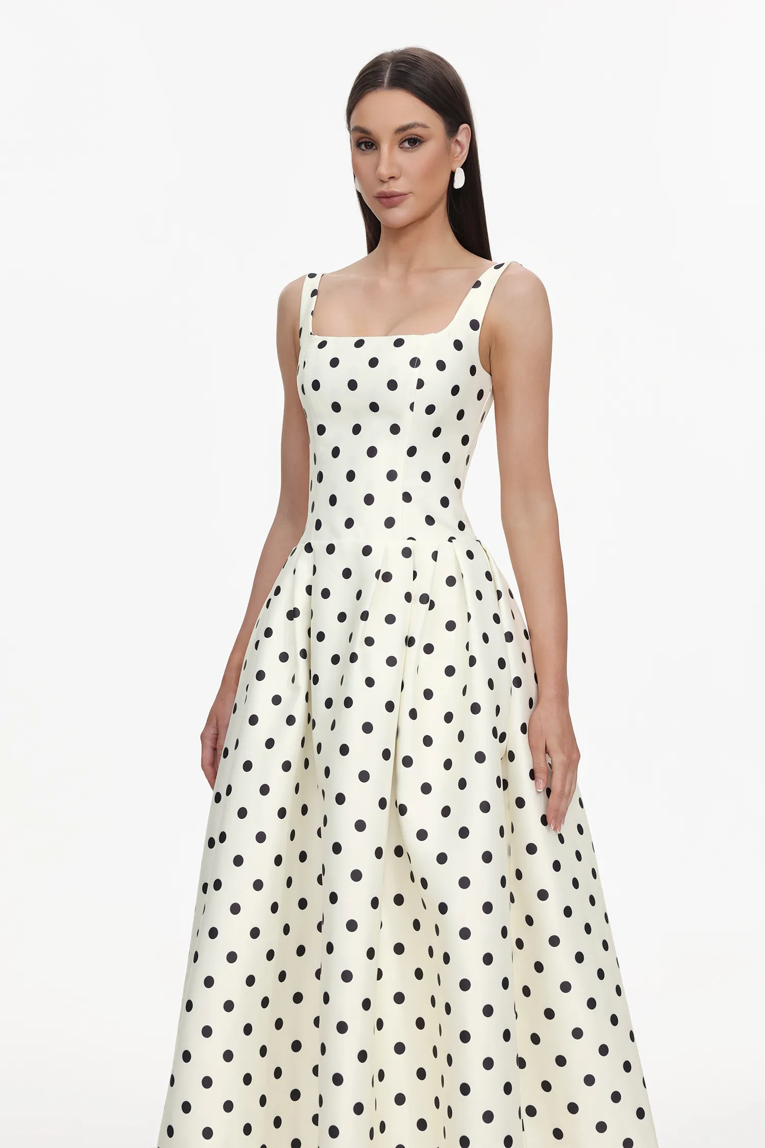 Zada Sleeveless Wave Point Maxi Dress