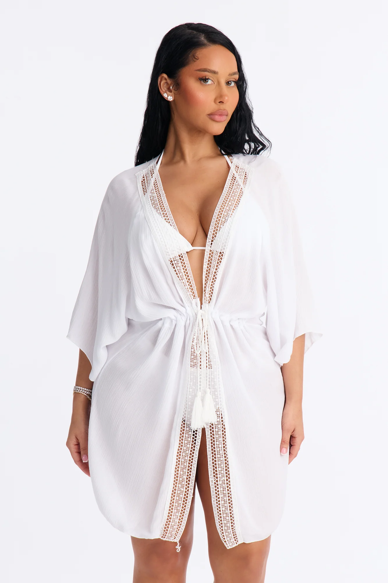 Paradise Living Cover Up Kimono Dress - White
