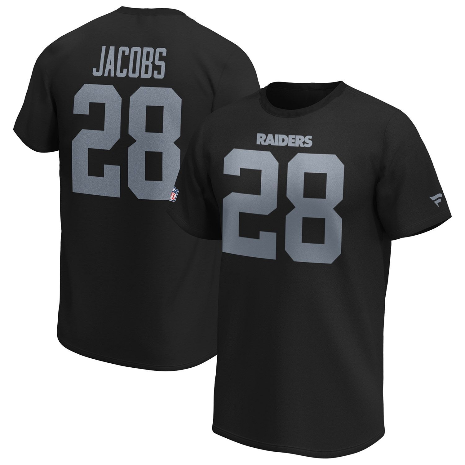 Josh Jacobs #28 Las Vegas Raiders Fanatics Player NFL T-Shirt Black