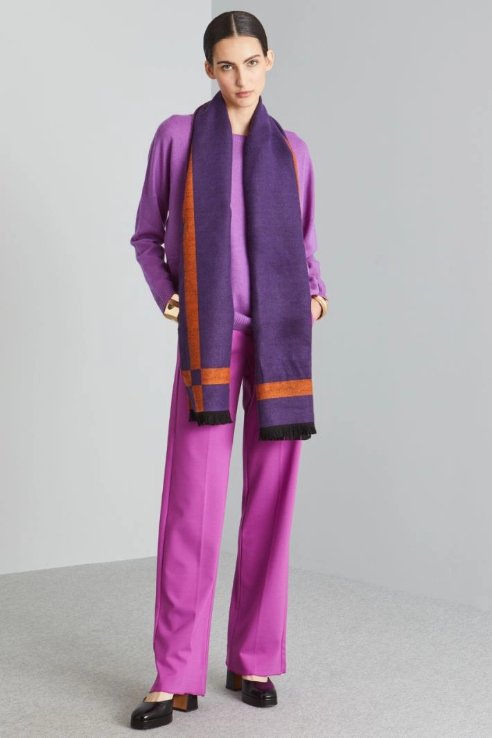 Jersey palazzo trousers - CYCLAMEN