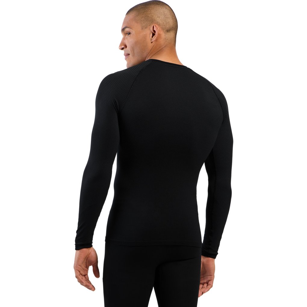 Odlo Performance Light Crew Neck Long-Sleeve Base Layer Top Men - black