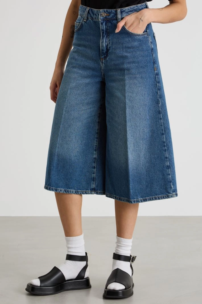 Flared culotte jeans - BLUE