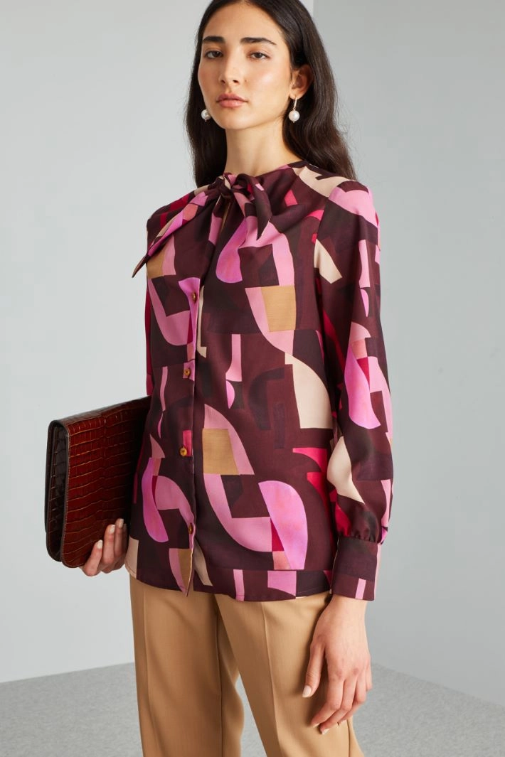 Bow-embellished blouse - BURGUNDY PINK