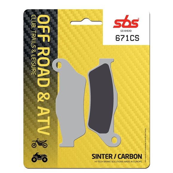 SBS 671CS Organic front brake padsRef : 671CS / 671110