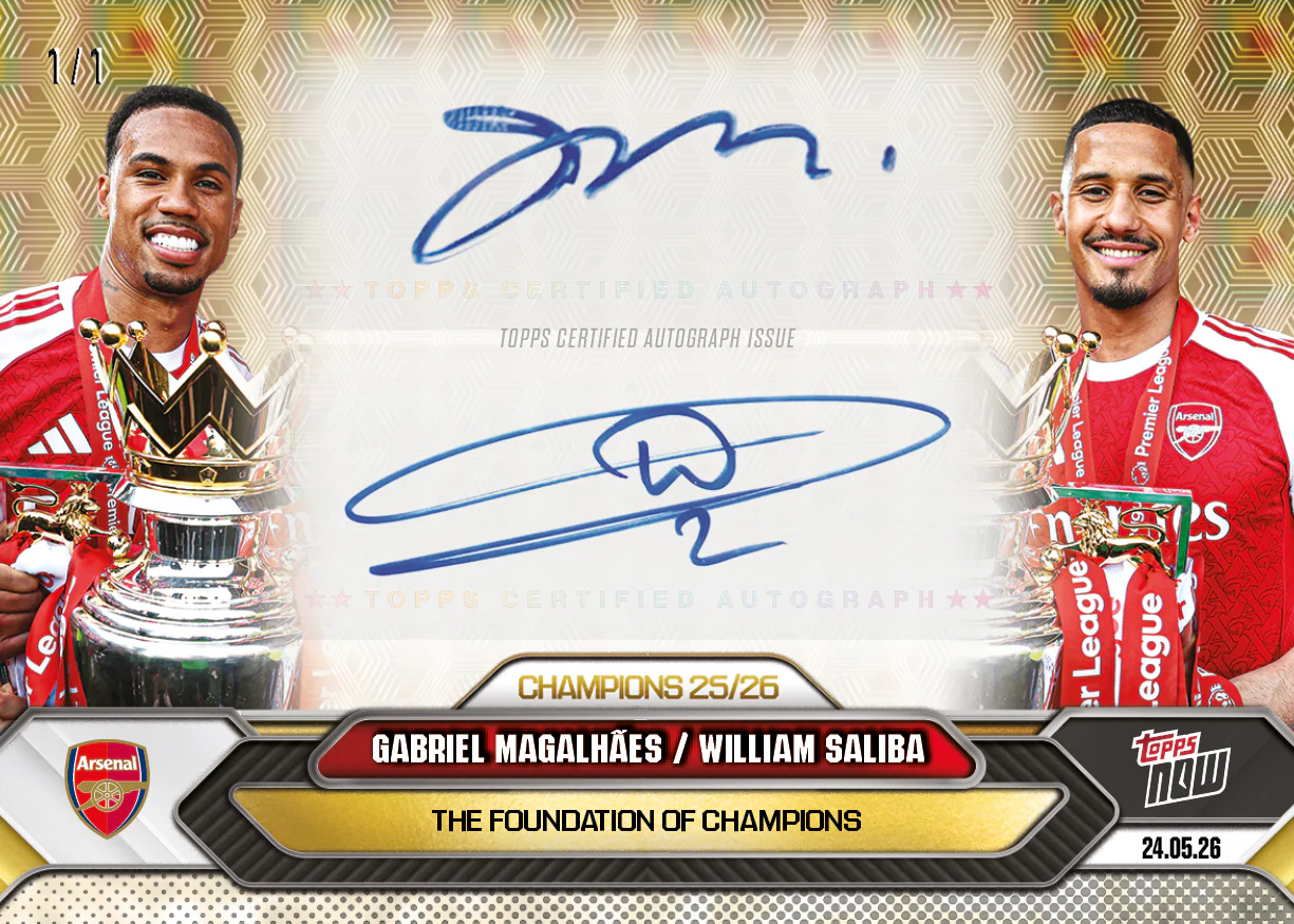 Gabriel Magalhães / William Saliba - 2025-26 Arsenal FC Topps NOW® - Card 5