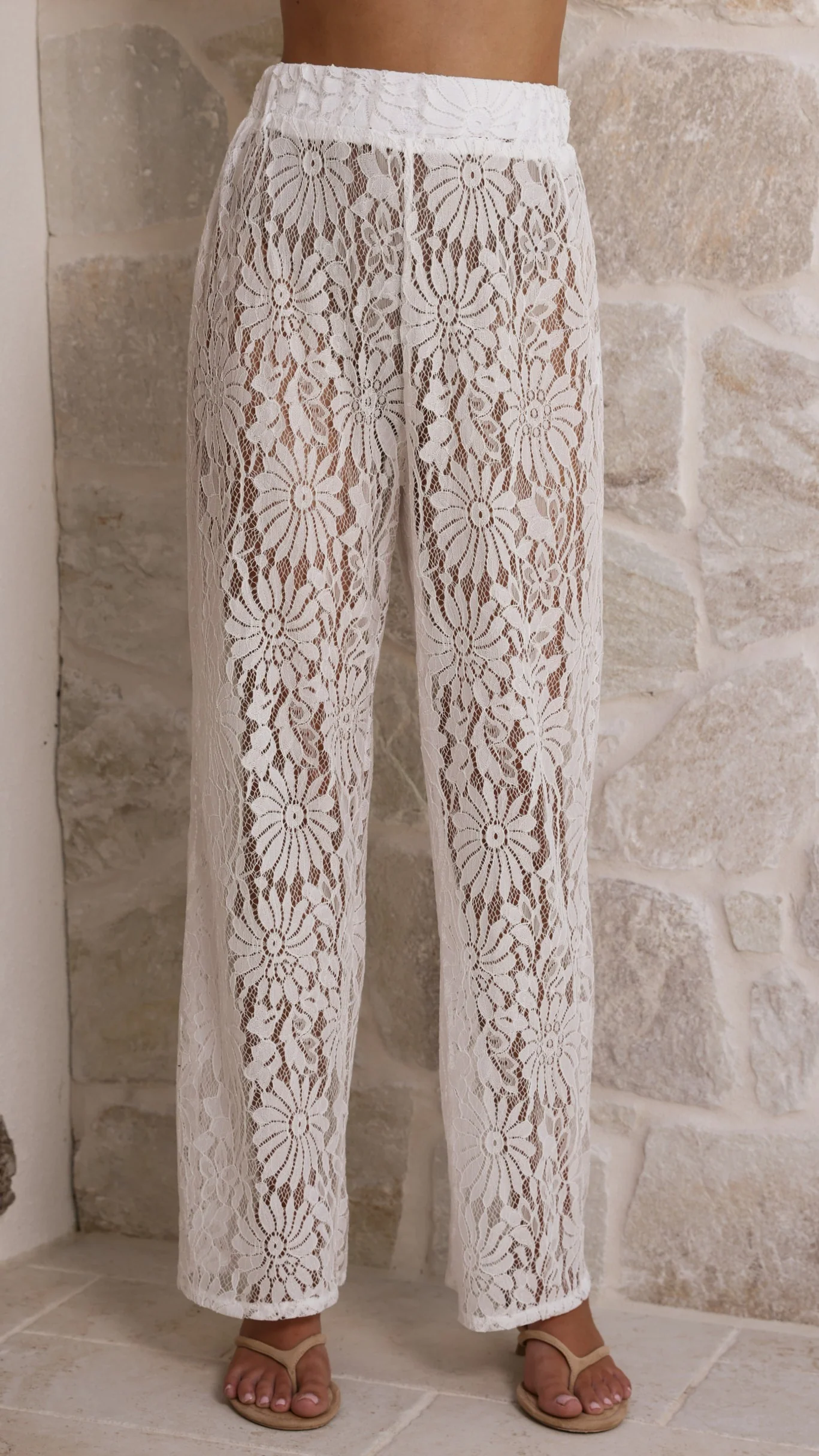 Santana Lace Pants - White
