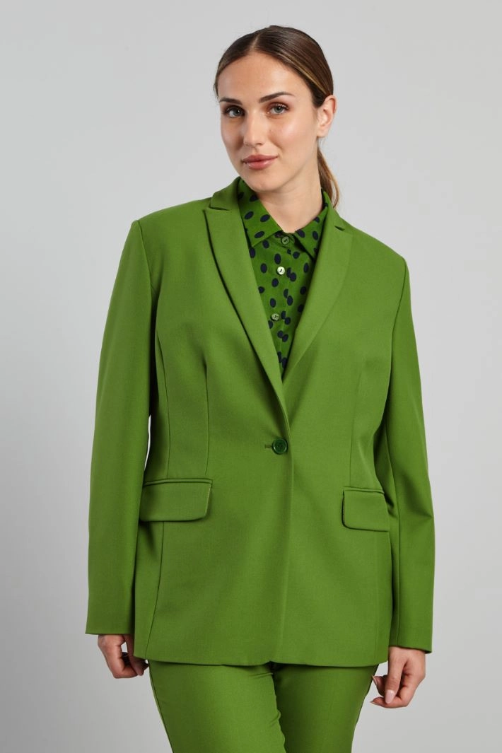 Slim fit viscose blazer - GREEN