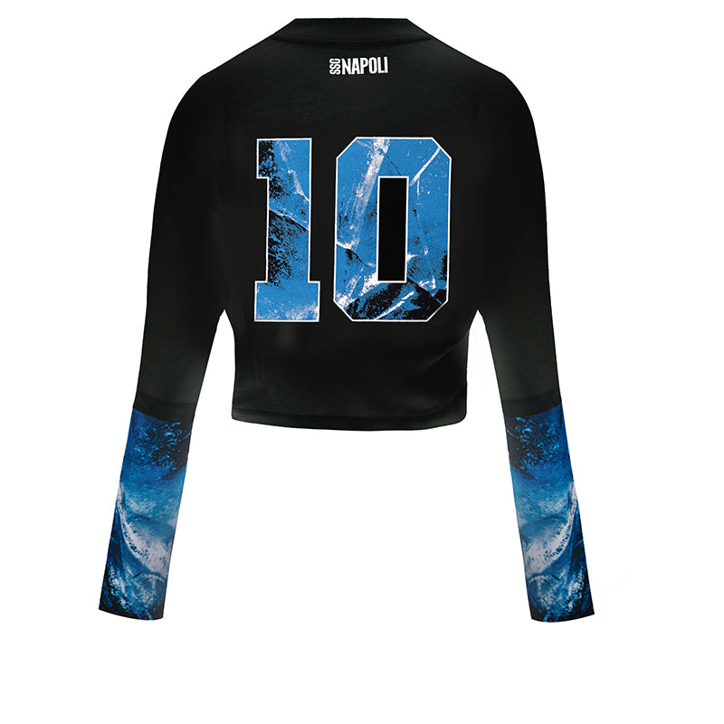 SSC Napoli Marechiaro Black Crop T-Shirt