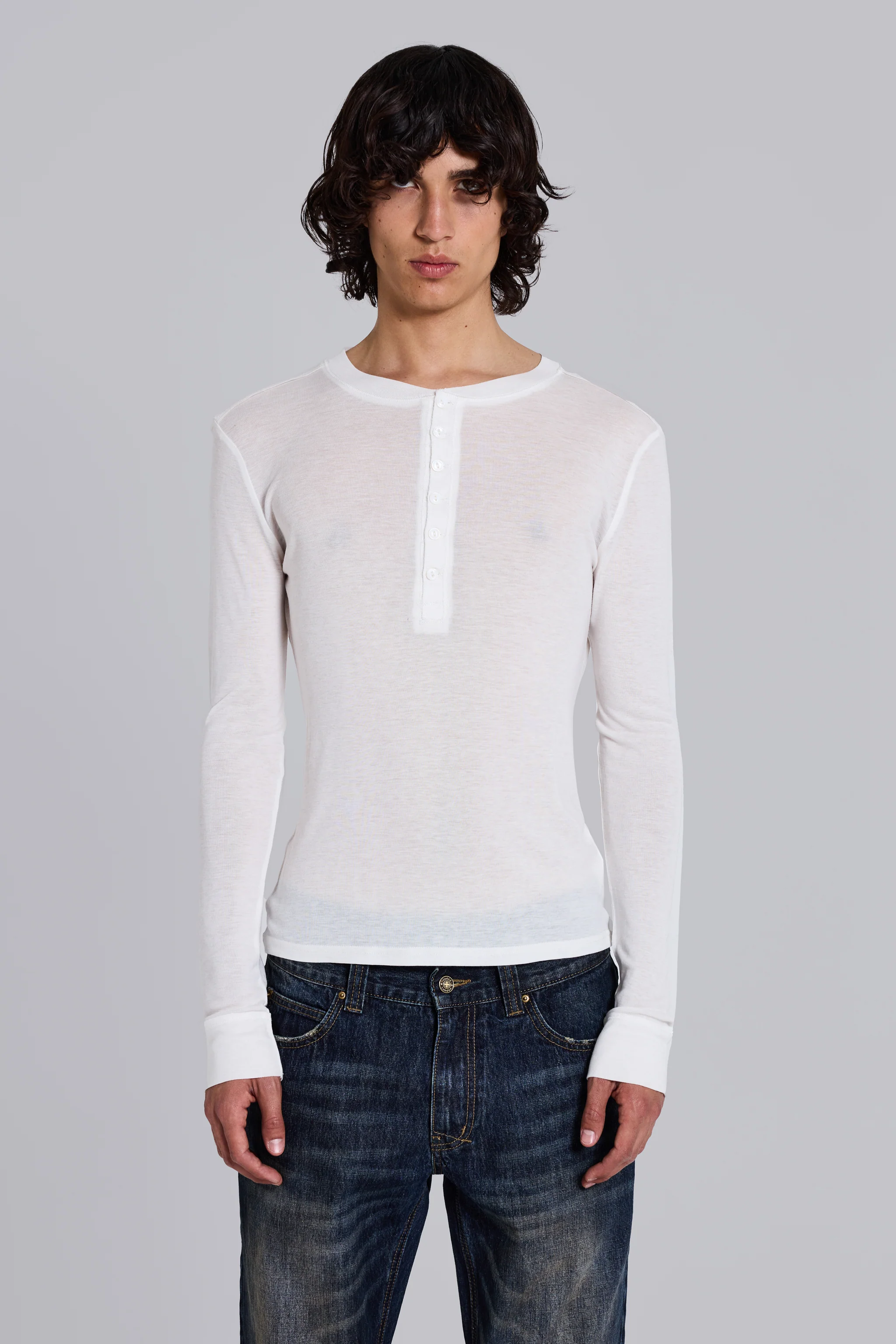 White Haze Henley Top