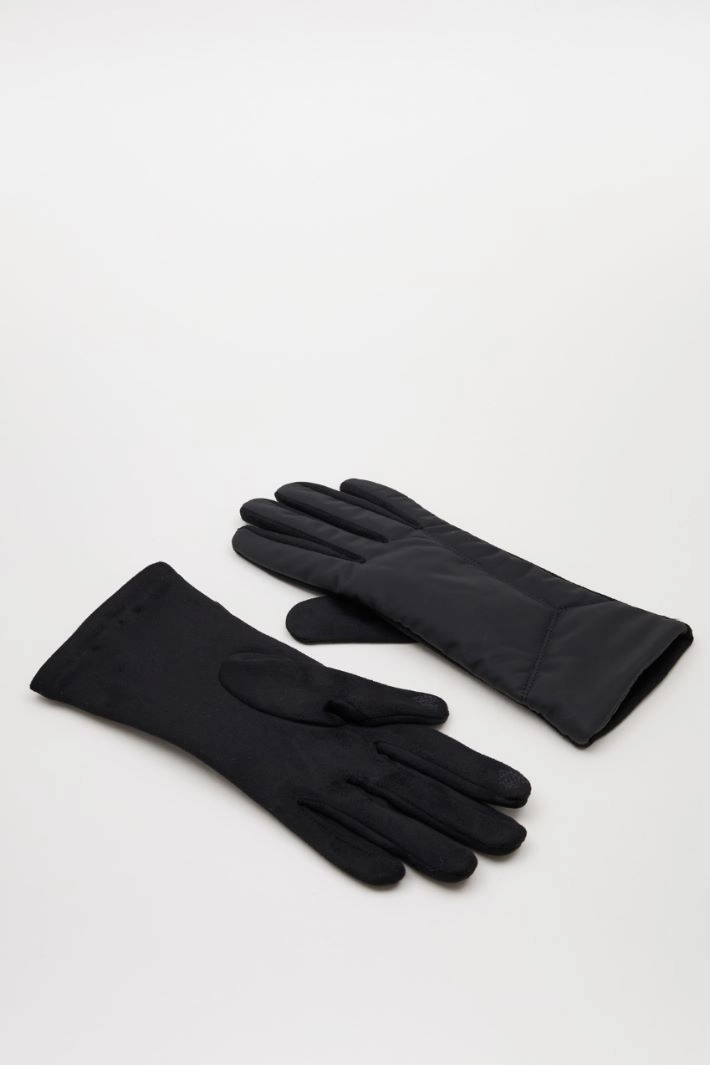Waxed effect gloves - BLACK