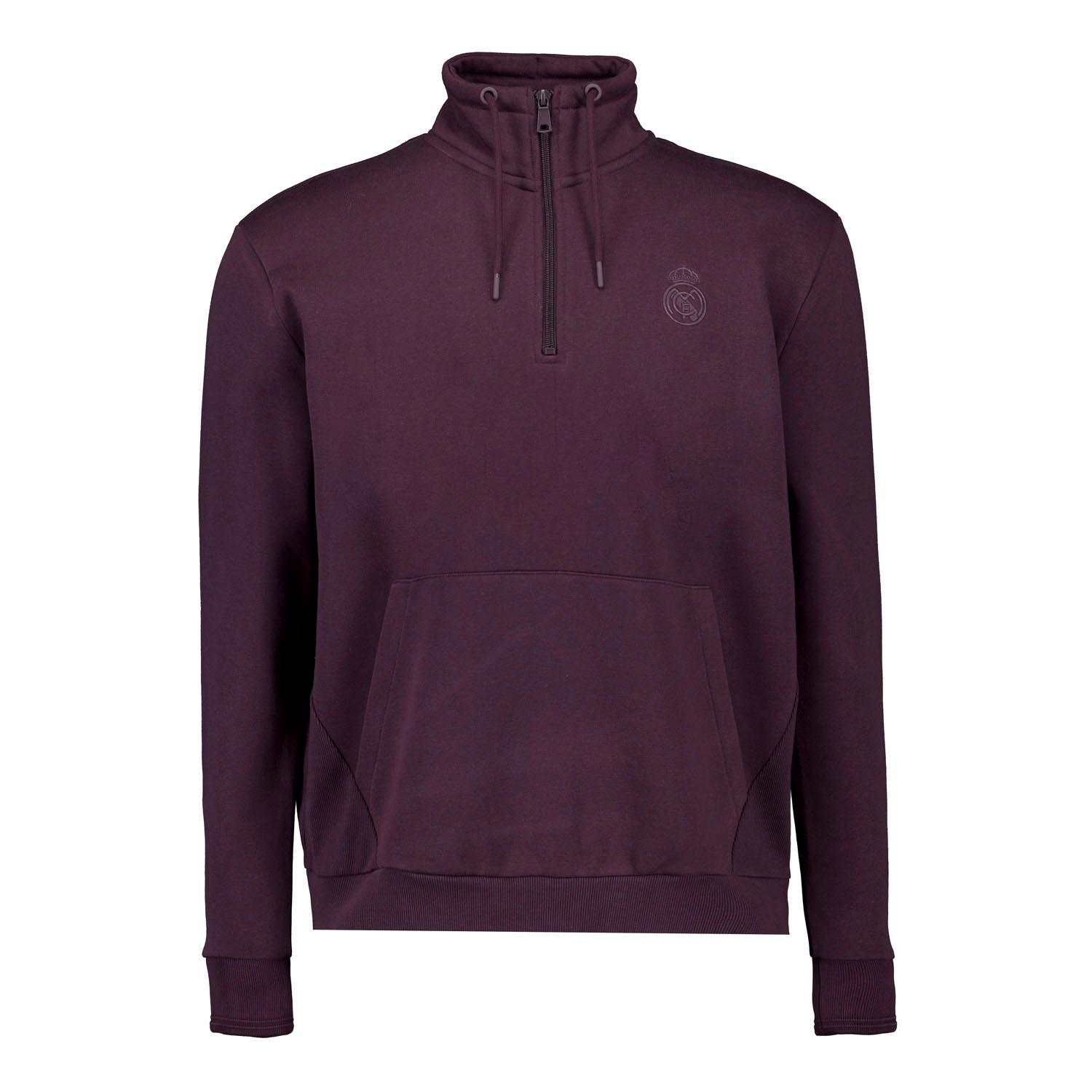 Mens Plum Noir 1/4 Zip Sweat  Plum