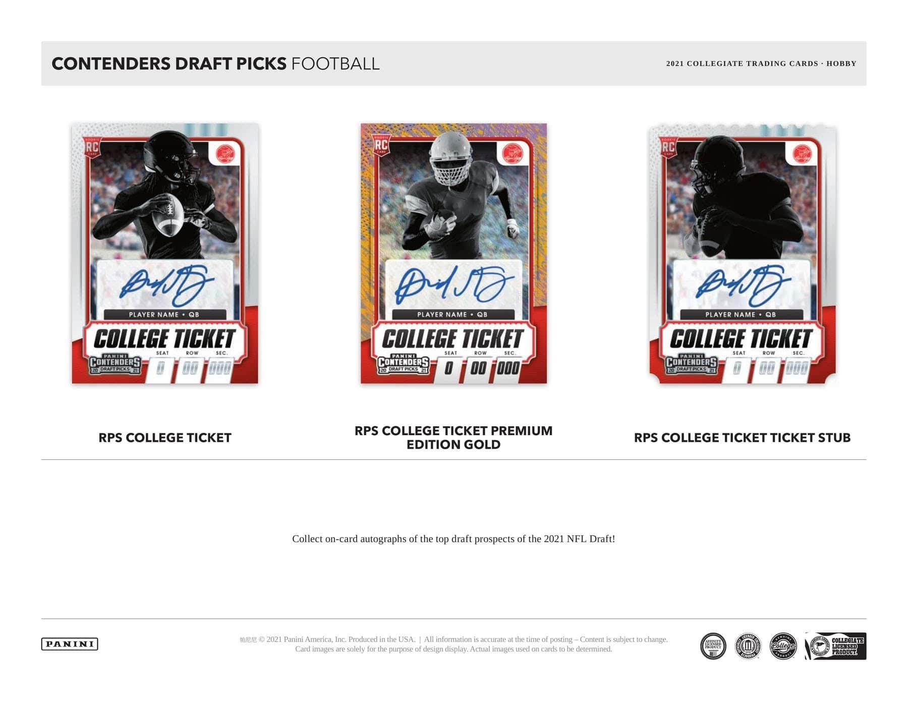 2021 Panini Contenders Draft Picks Football Hobby Box NCAA