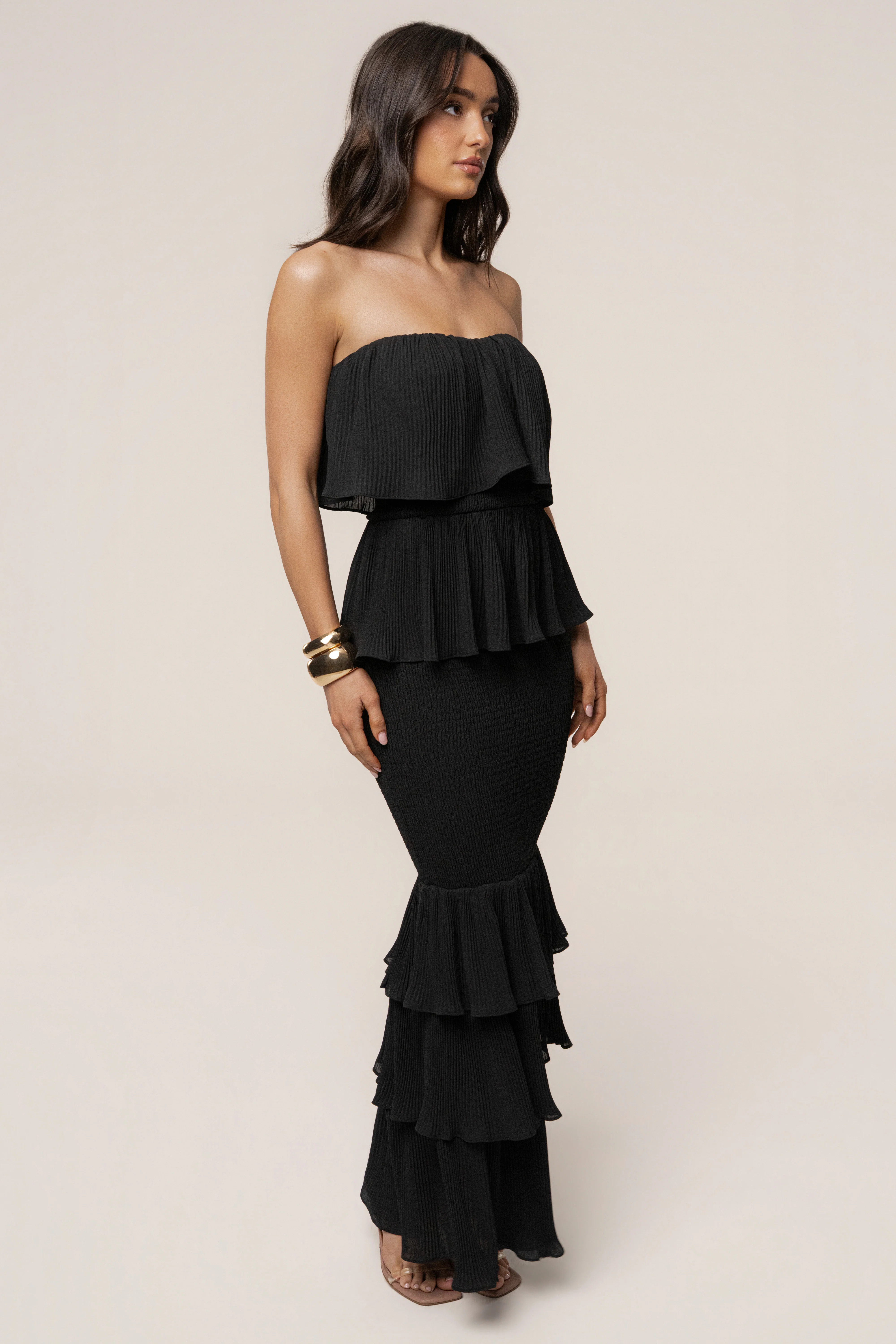 Black Casa Blanca Ruffle Dress