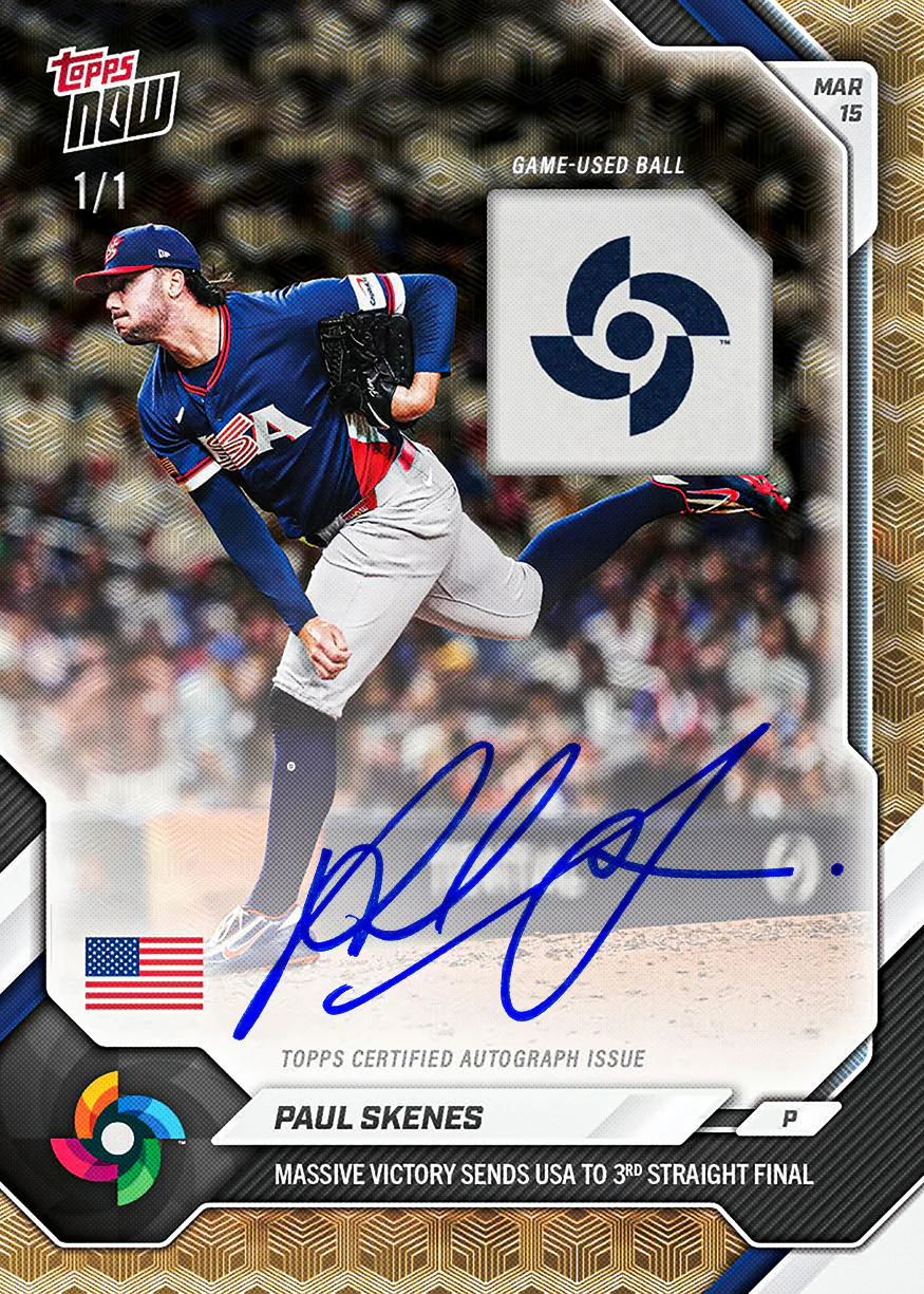 Paul Skenes - 2026 World Baseball Classic Topps NOW® - Card 35 - PR: 16,243