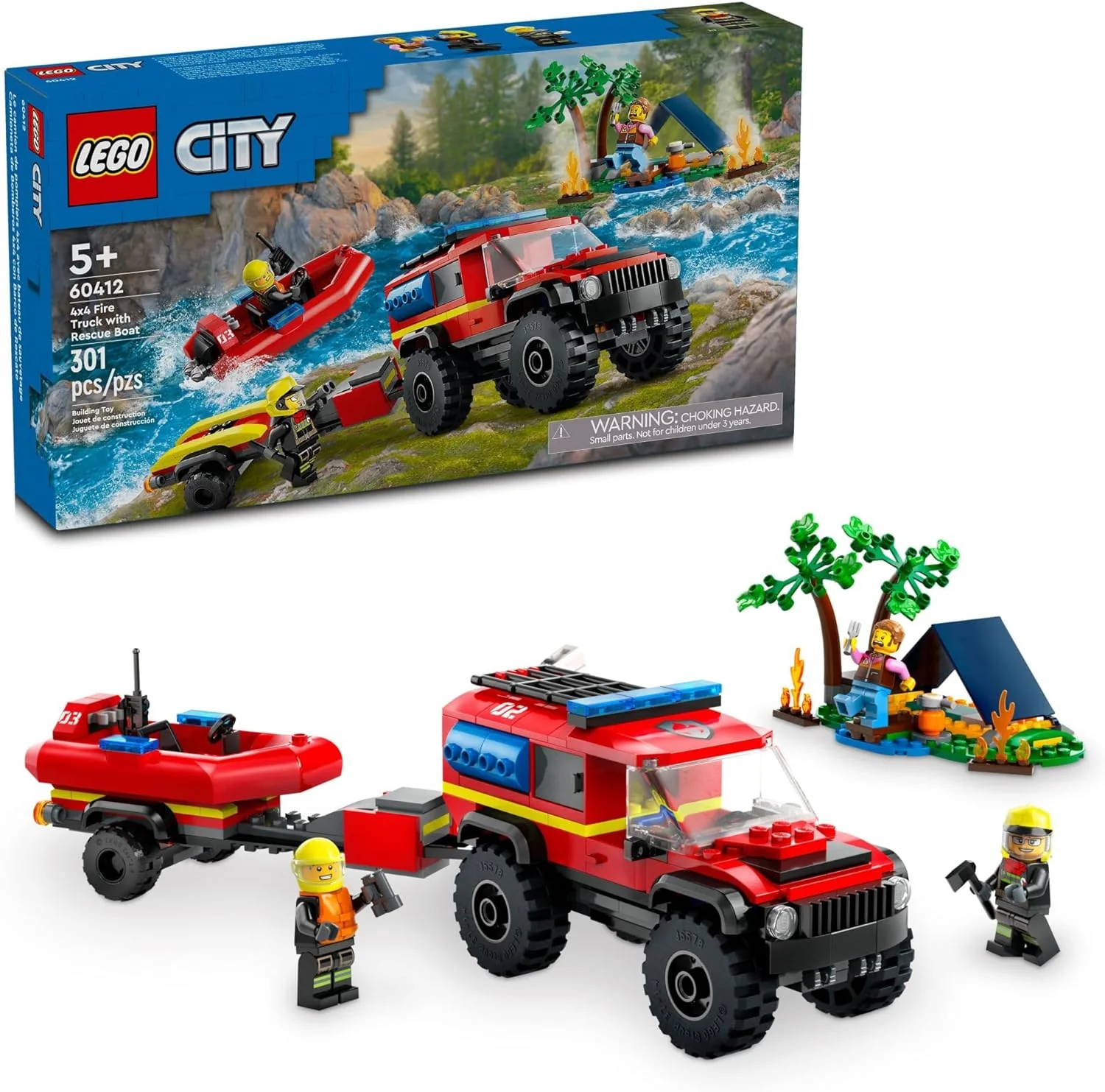 60412 4x4 Fire Truck with Rescue Boat LEGO