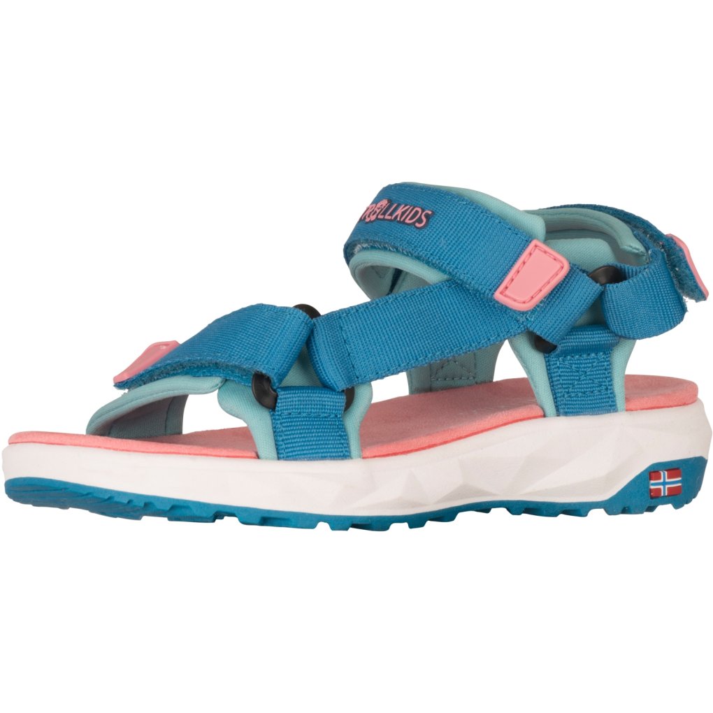 Trollkids Lysefjord Sandal Kids - Harbor Blue/Aqua Haze/Peony Rose