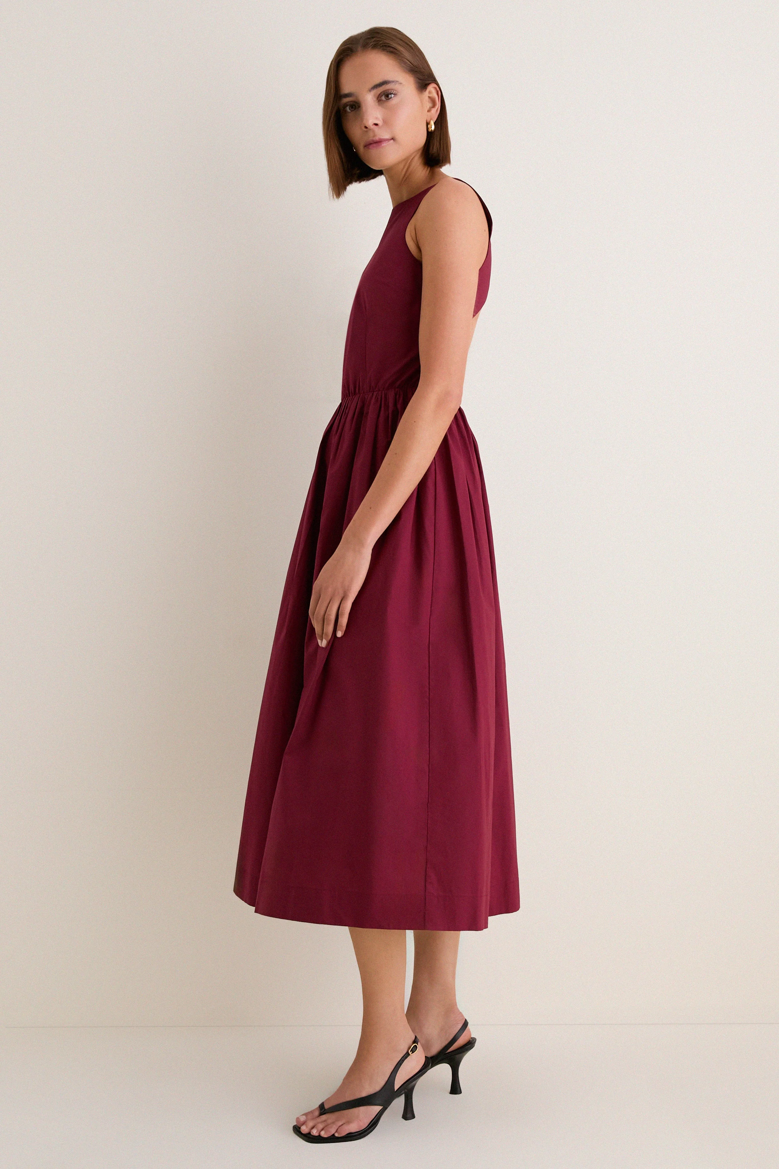 Merlot Open-Back Loire Maxi Dress